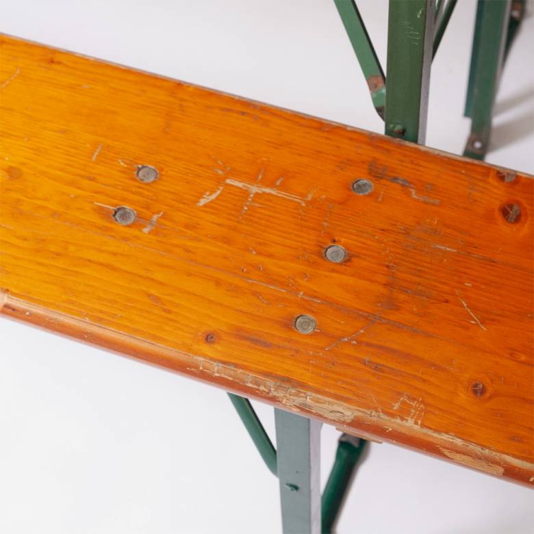 Vintage German Picnic Folding Table and Benches