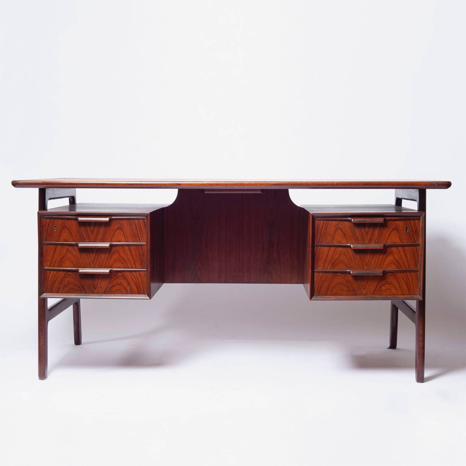 1960s Danish Rosewood Desk Model 75 By Gunni Omann thumbnails