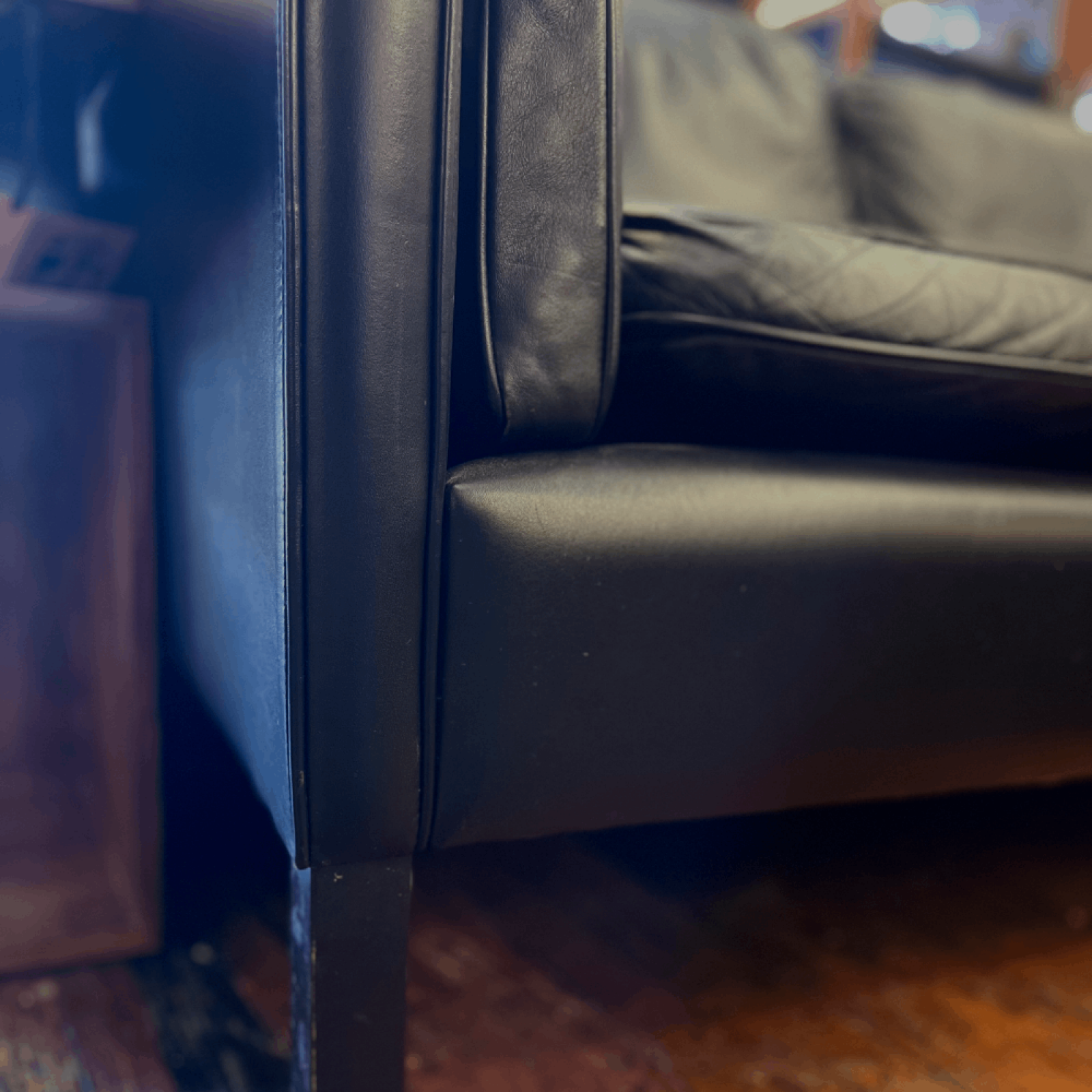 1960s B&oslash;rge Mogensen 3 Seater Sofa In Black Leather thumbnails