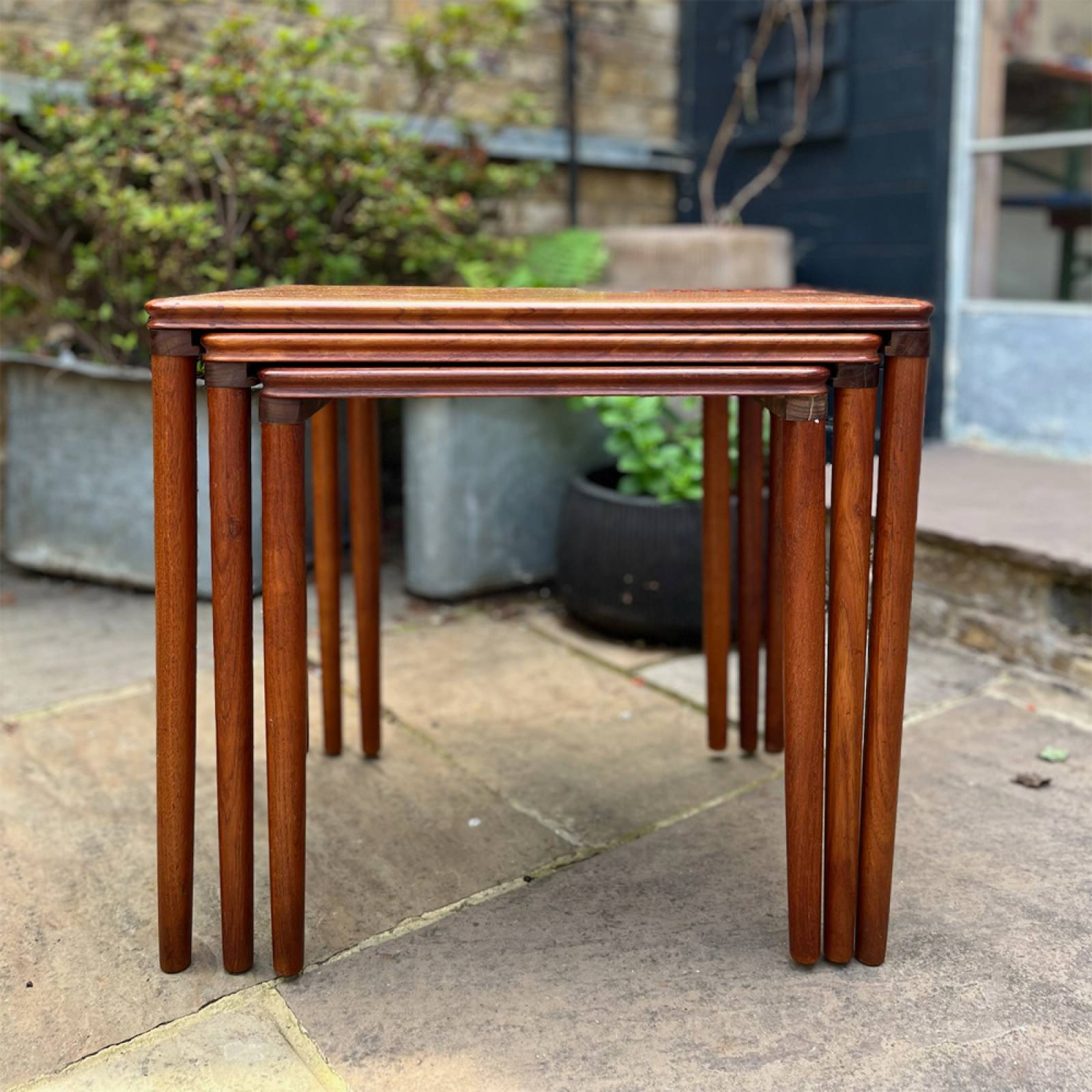 1960s Teak Nest Of Tables With Tile Top By H.W Klein For Bramin thumbnails