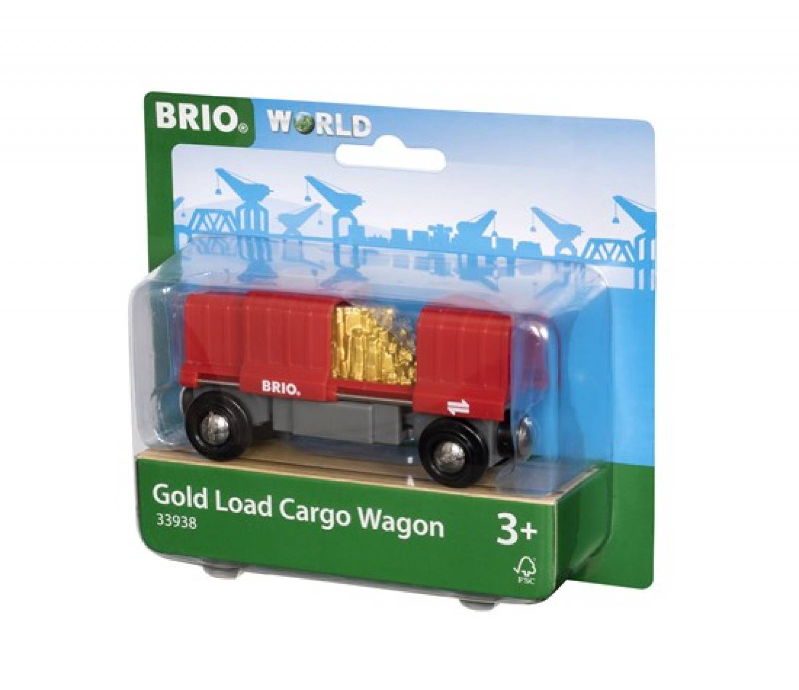 Gold Load Cargo Wagon Carriage BRIO Wooden Railway