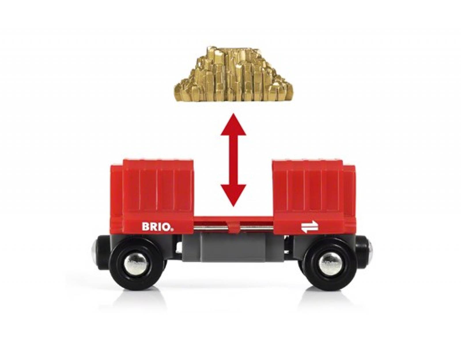 Gold Load Cargo Wagon Carriage BRIO Wooden Railway thumbnails
