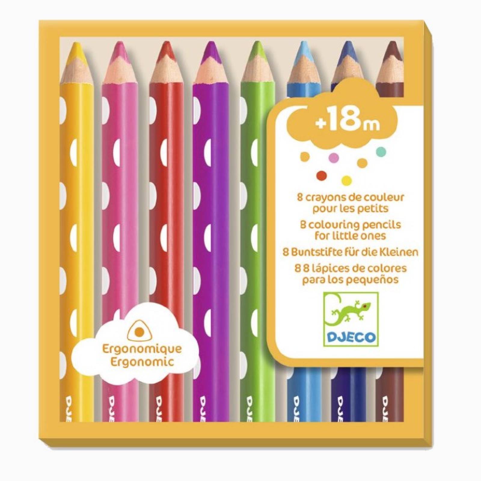 8 Colouring Pencils For Little Ones By Djeco 18m+