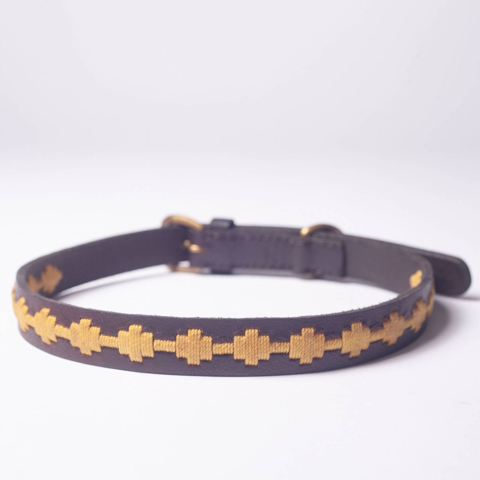 Bark Leather Dog Collar In Wheat - Extra Large thumbnails