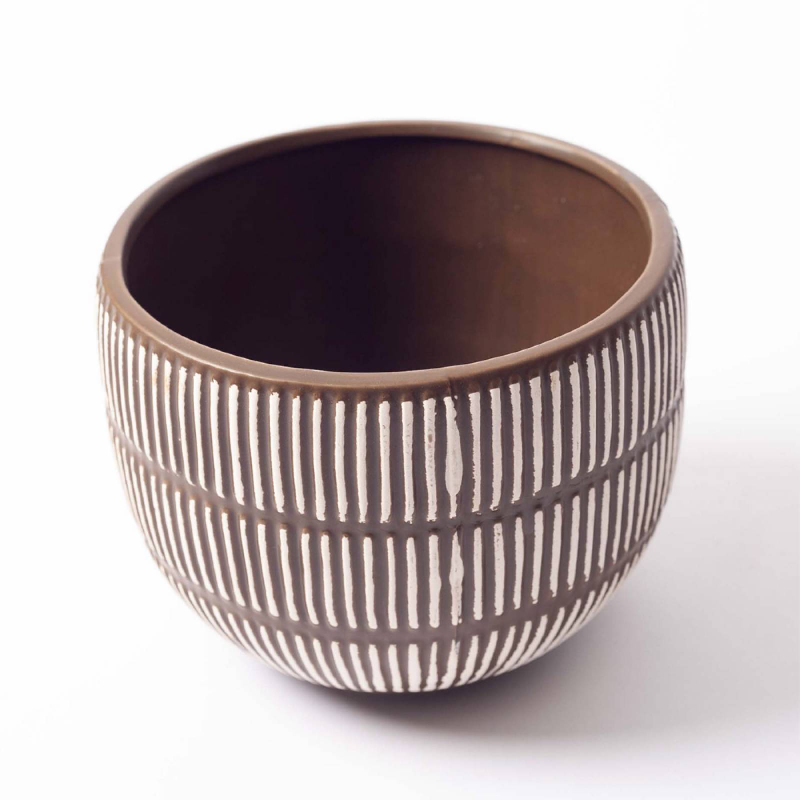 Aiva Embossed Striped Flower Pot H:12.5cm thumbnails