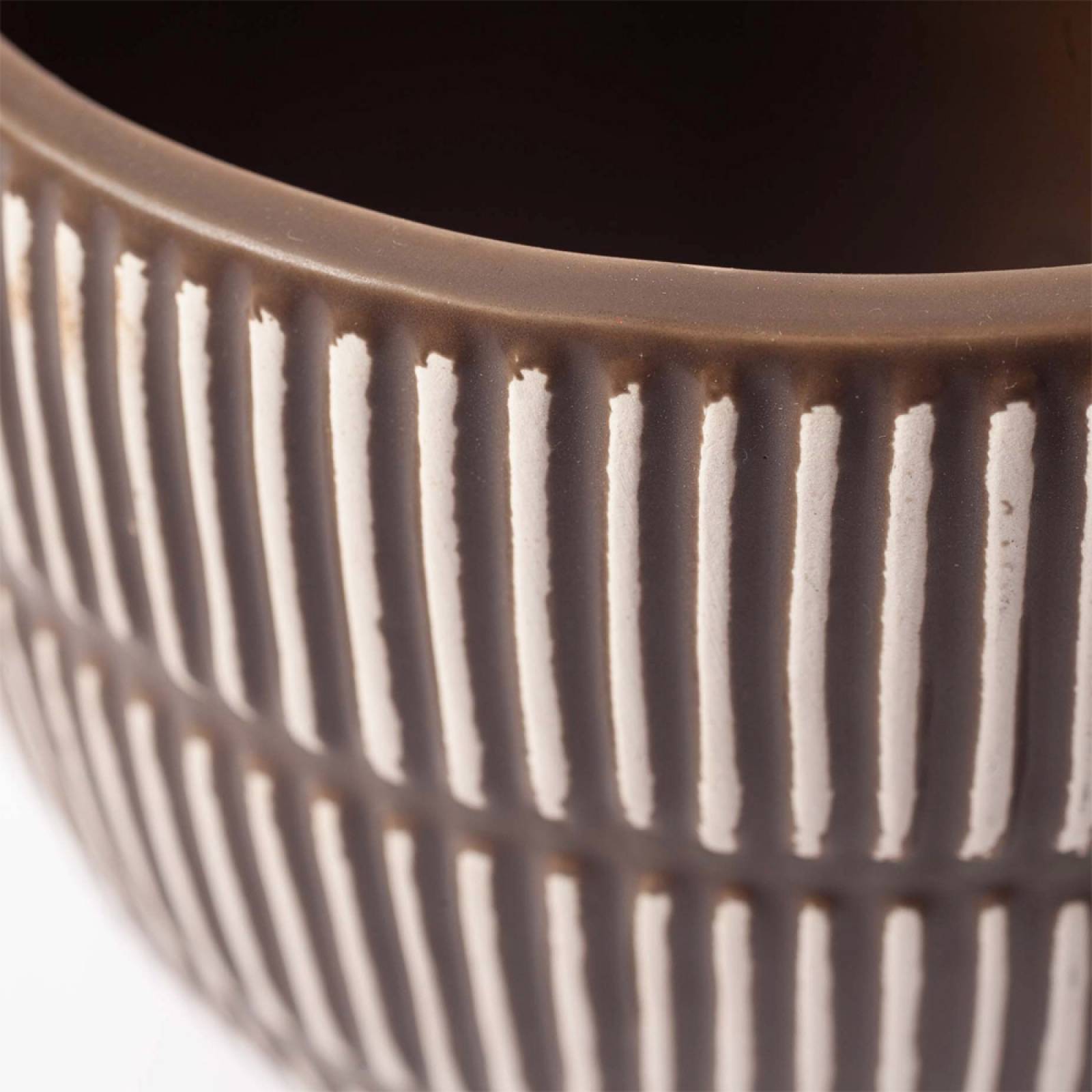 Aiva Embossed Striped Flower Pot H:12.5cm thumbnails