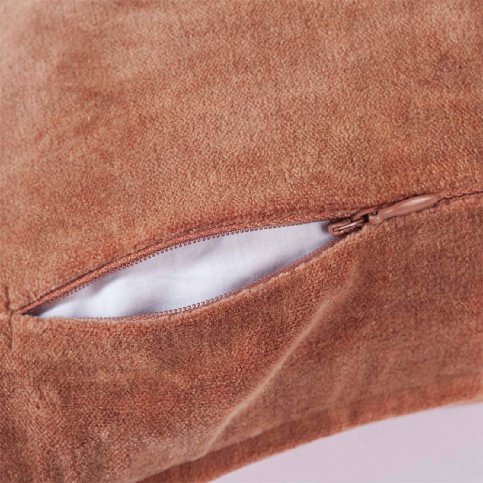 Alpha Square Linen & Velvet Cushion In Cinnamon 45x45 thumbnails