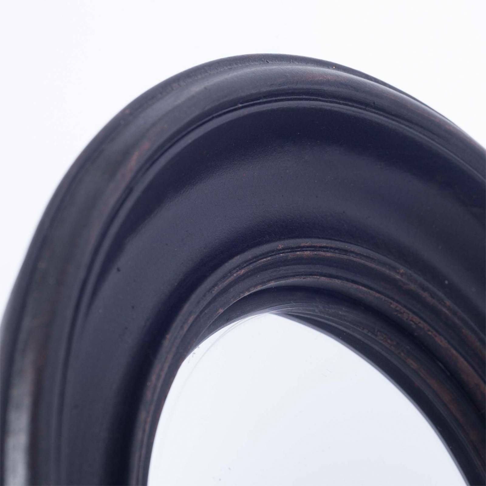 Antiqued Black Deep Framed Medium Convex Mirror D:23cm thumbnails