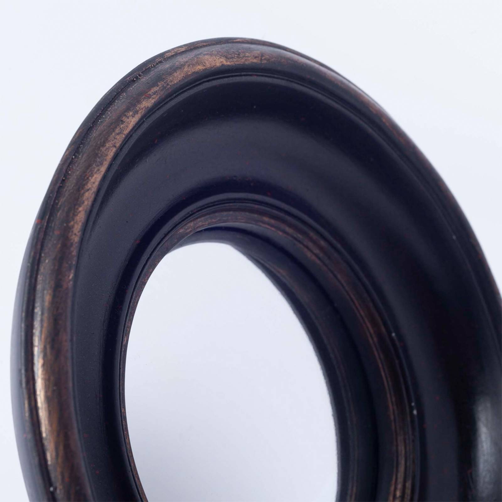 Antiqued Black Deep Framed Small Convex Mirror D:19cm thumbnails