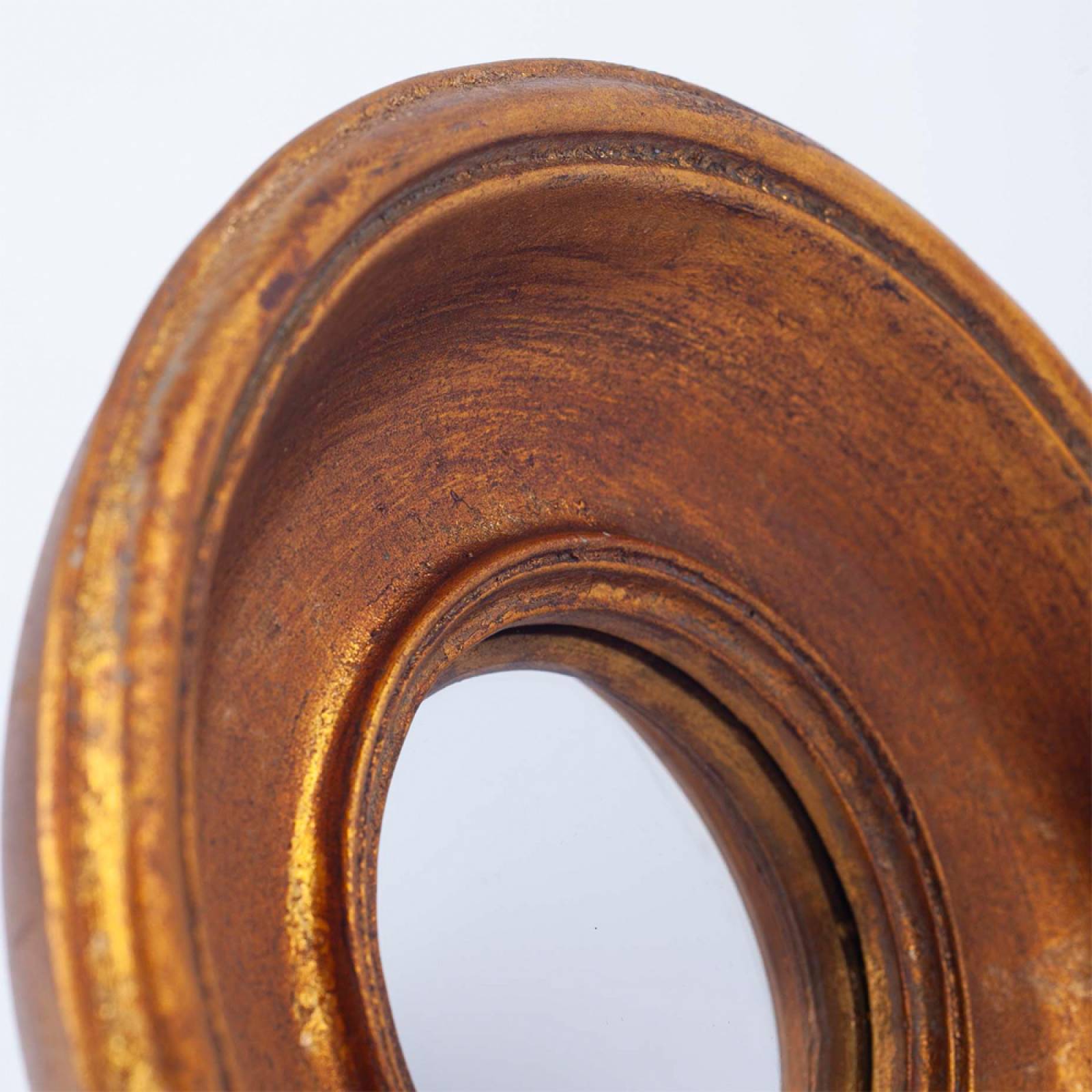 Antiqued Gold Deep Framed Extra Small Convex Mirror D:16cm thumbnails