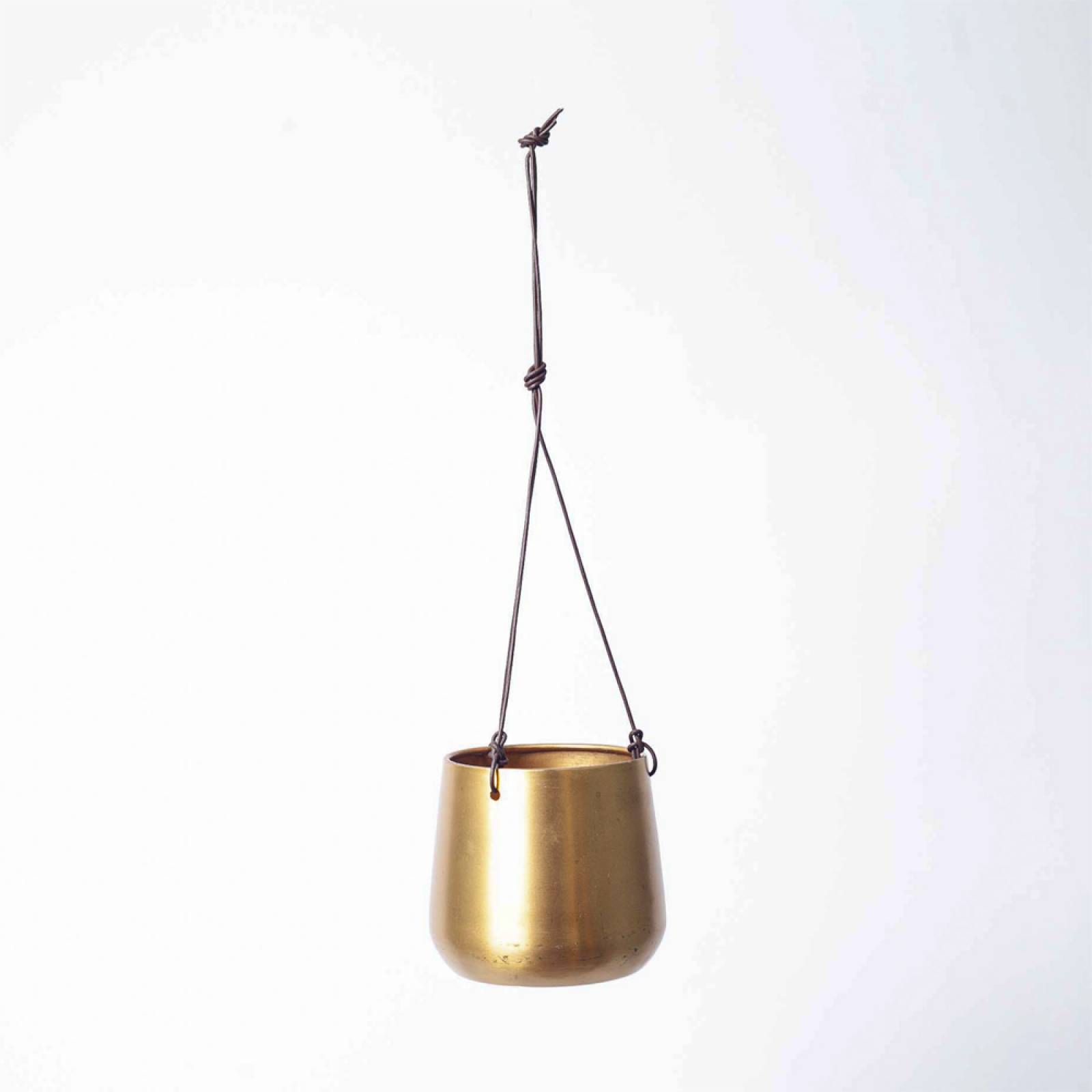 Atsu Large Brass Hanging Planter 12.5x14cm