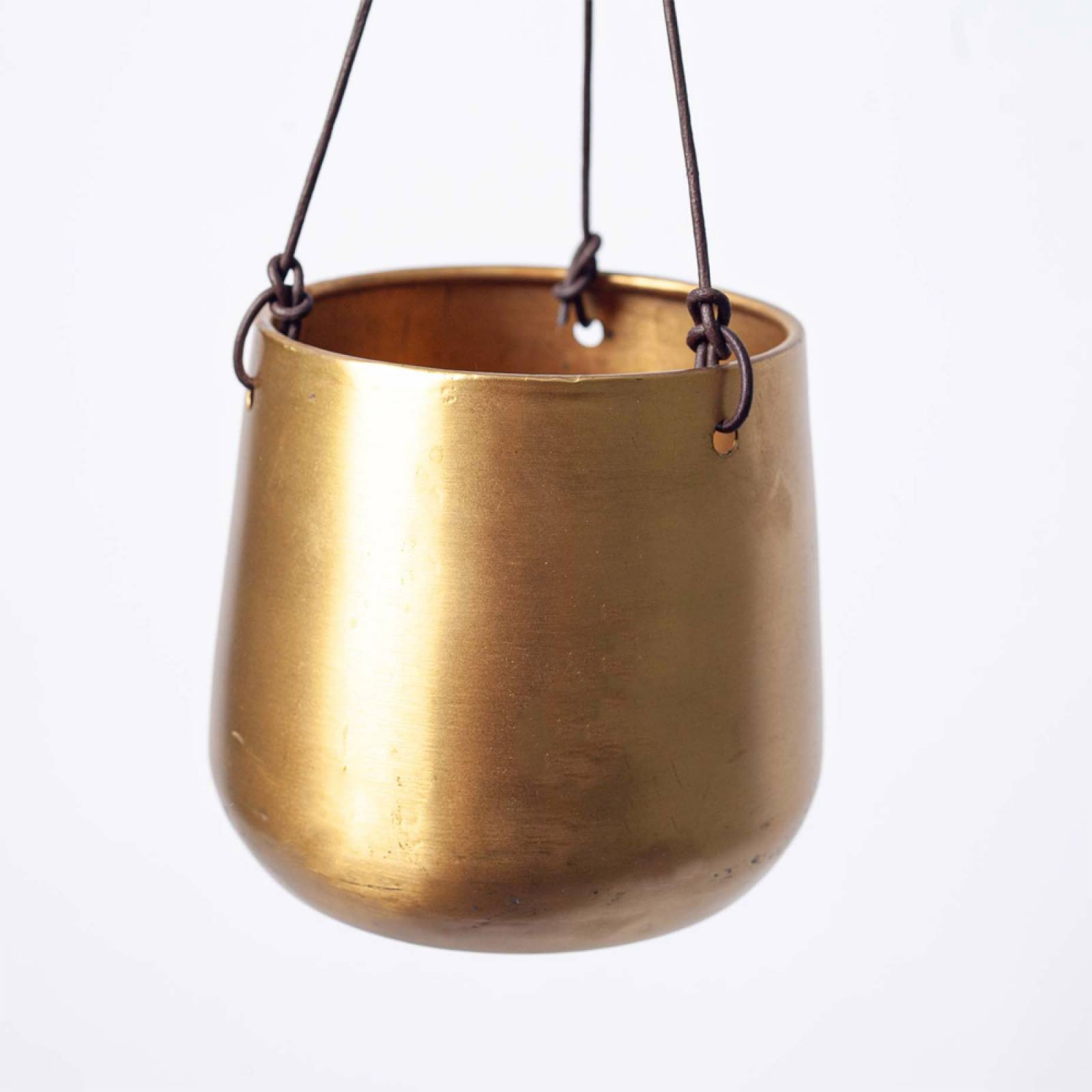 Atsu Large Brass Hanging Planter 12.5x14cm thumbnails