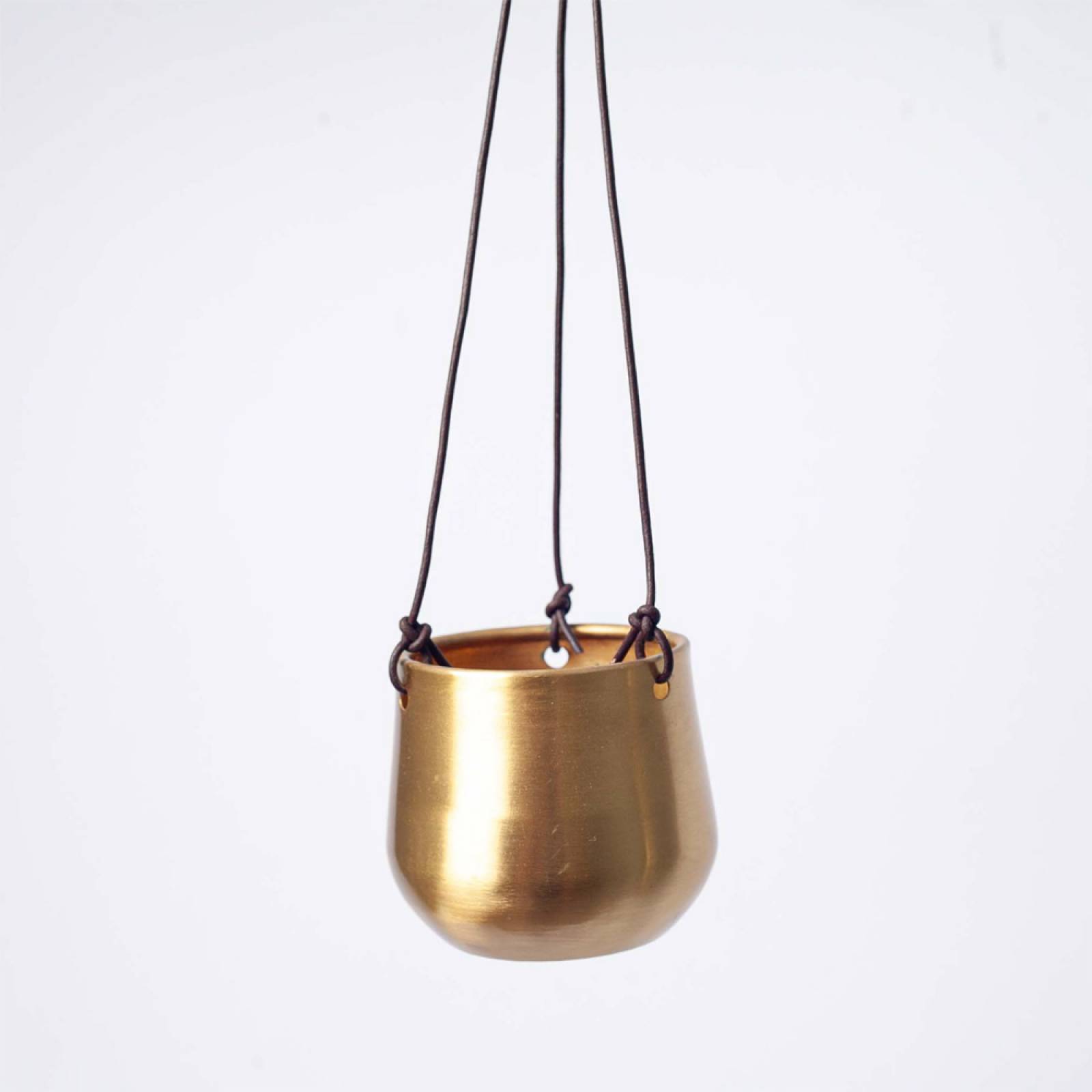 Atsu Small Brass Hanging Planter 9x11cm thumbnails