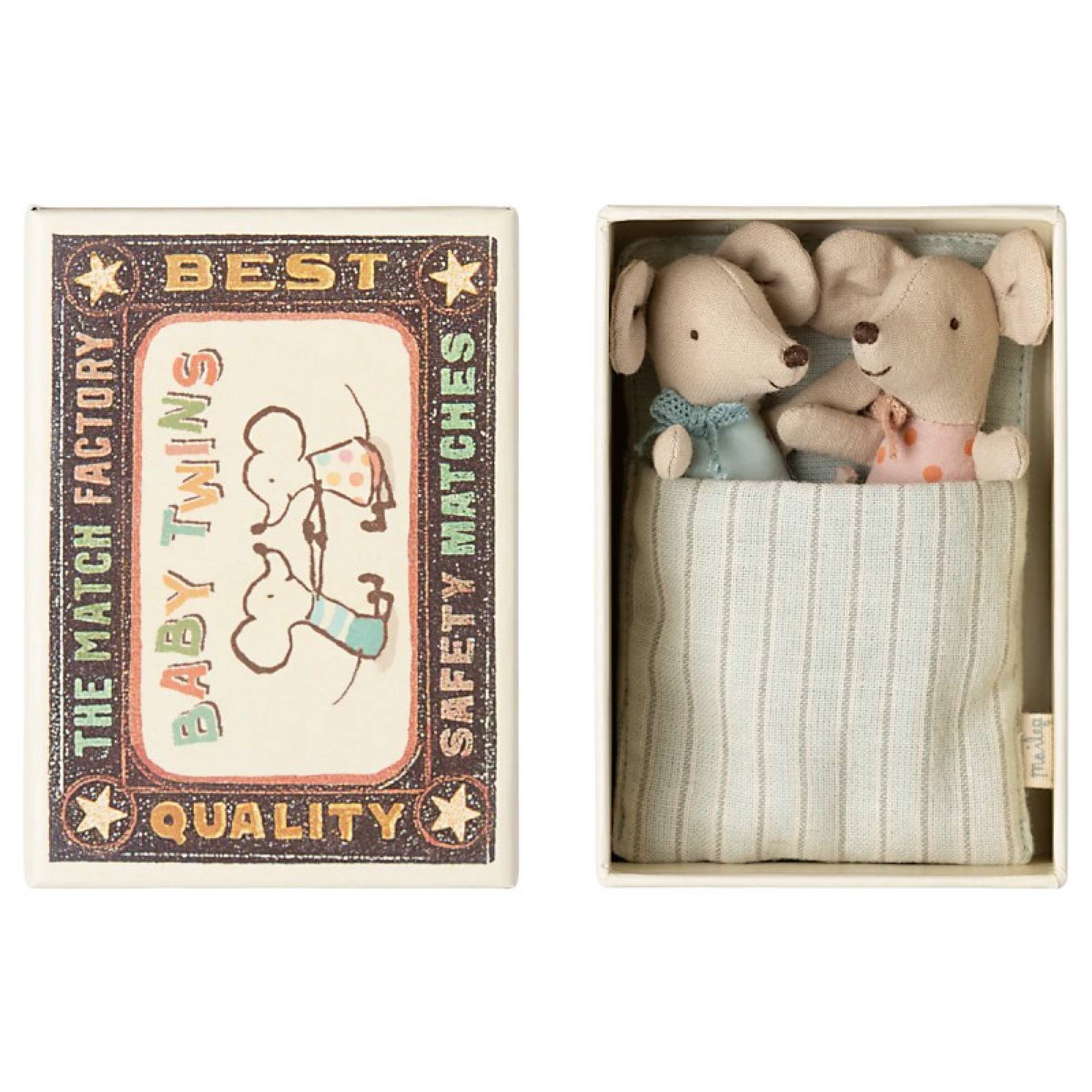 Baby Mice Twins In Matchbox By Maileg 3+