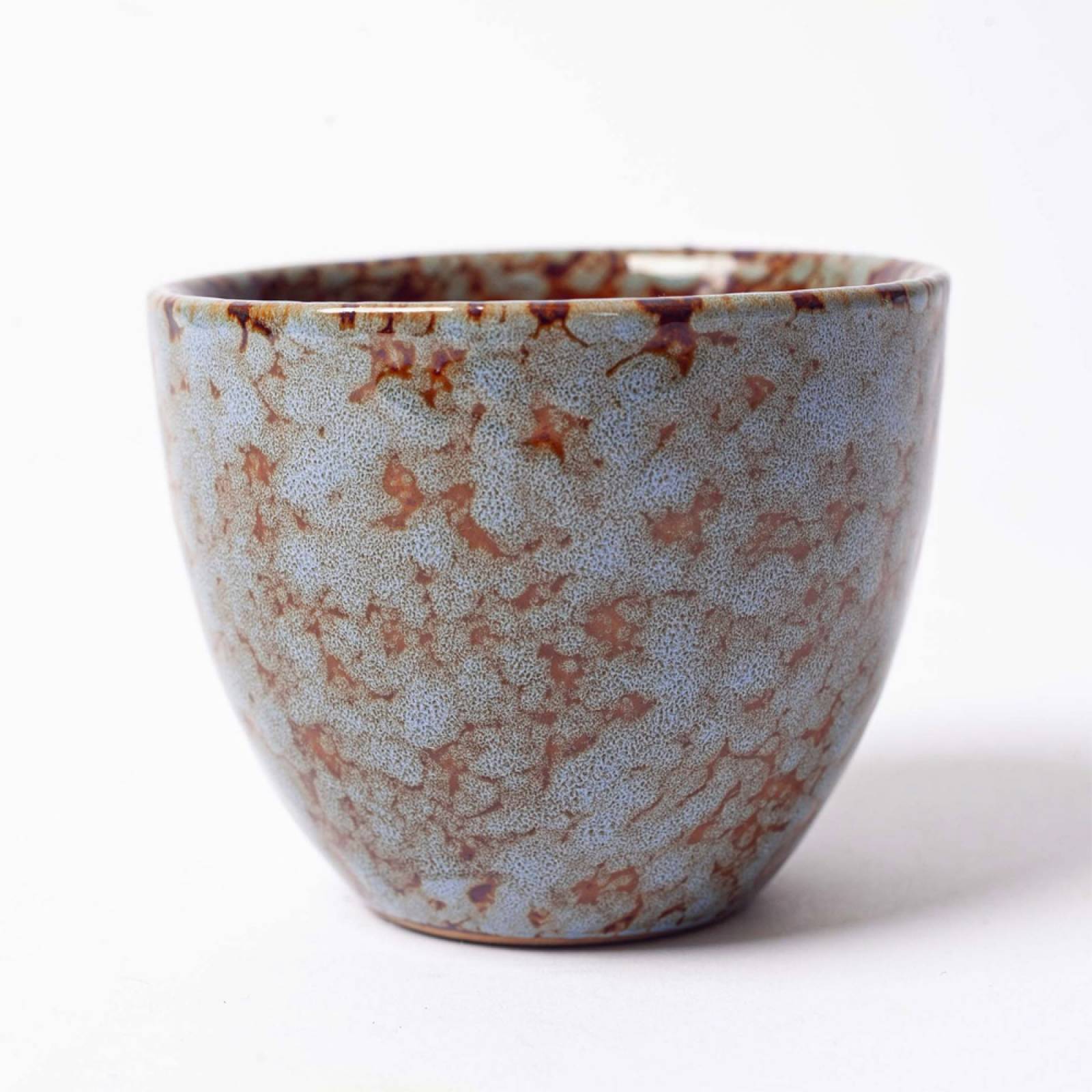 Blue & Brown Mottled Ceramic Cup H:7cm