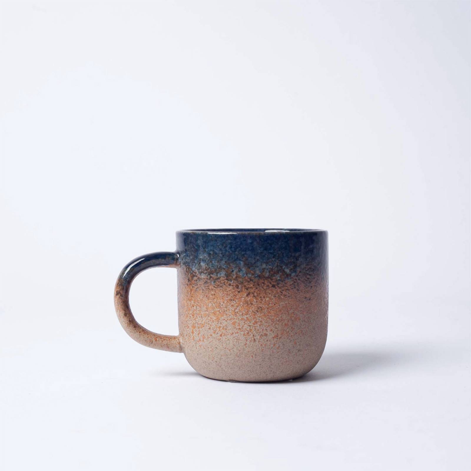Blue & Orange Glazed Porcelain Mug