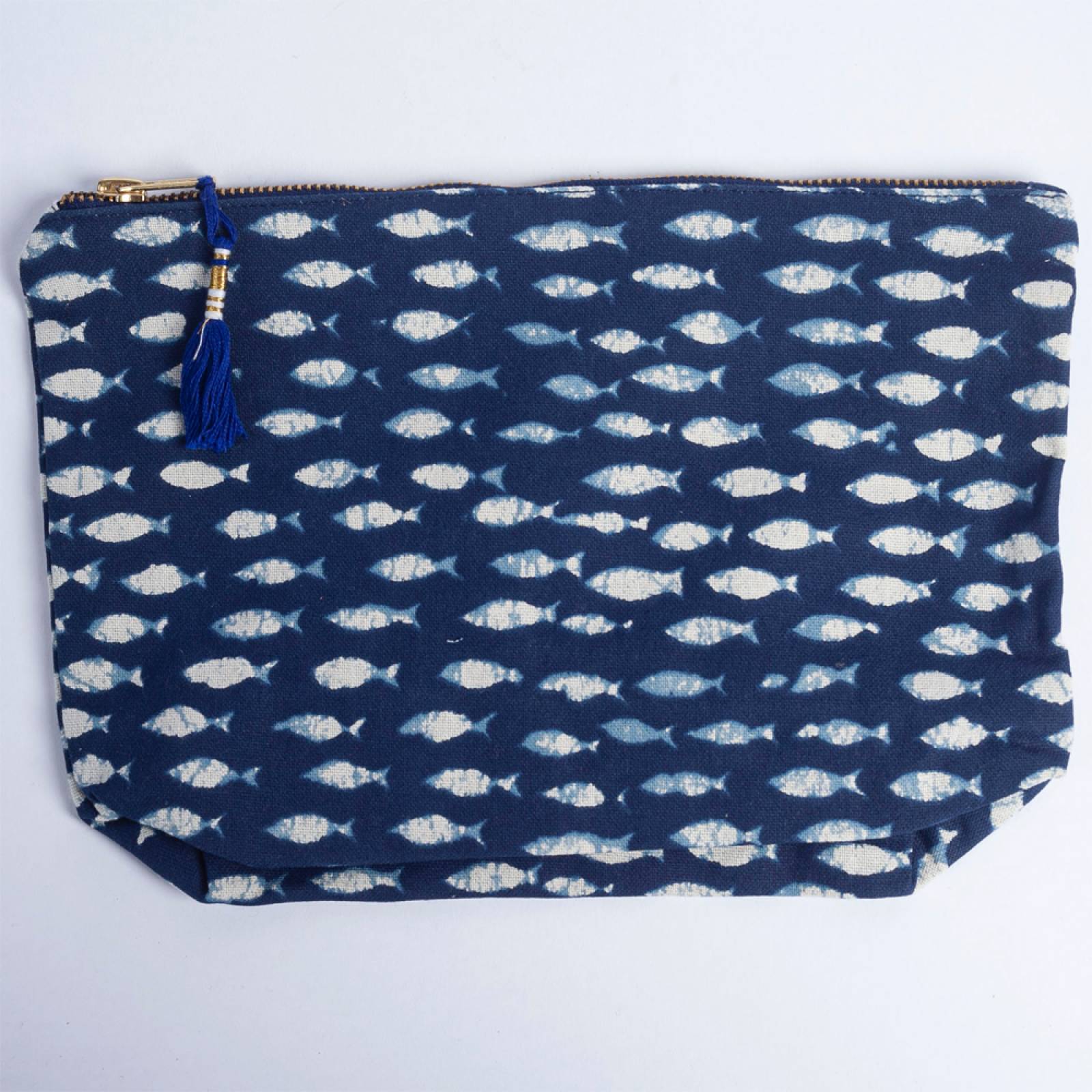 Blue Wash Bag In Fish Print thumbnails