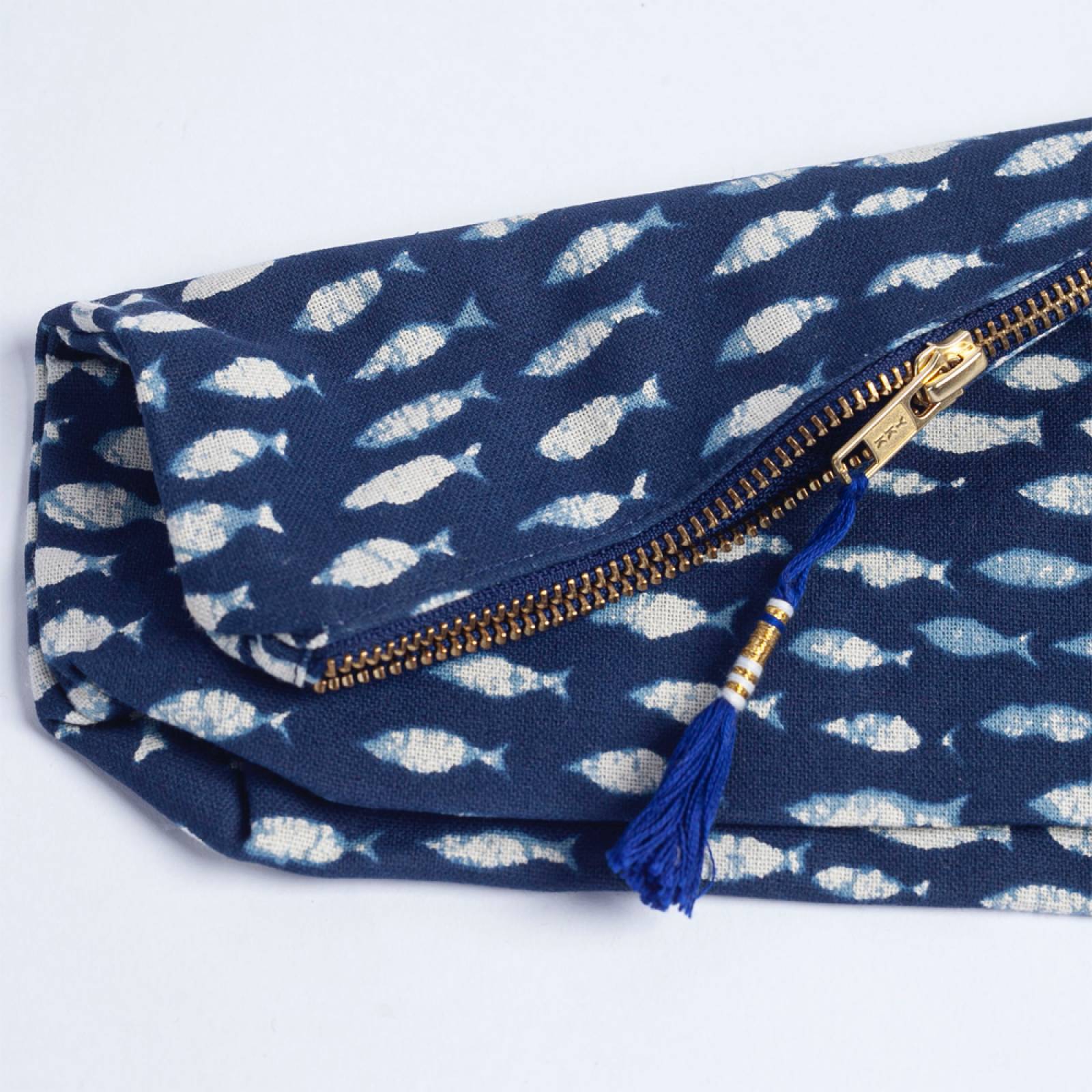Blue Wash Bag In Fish Print thumbnails