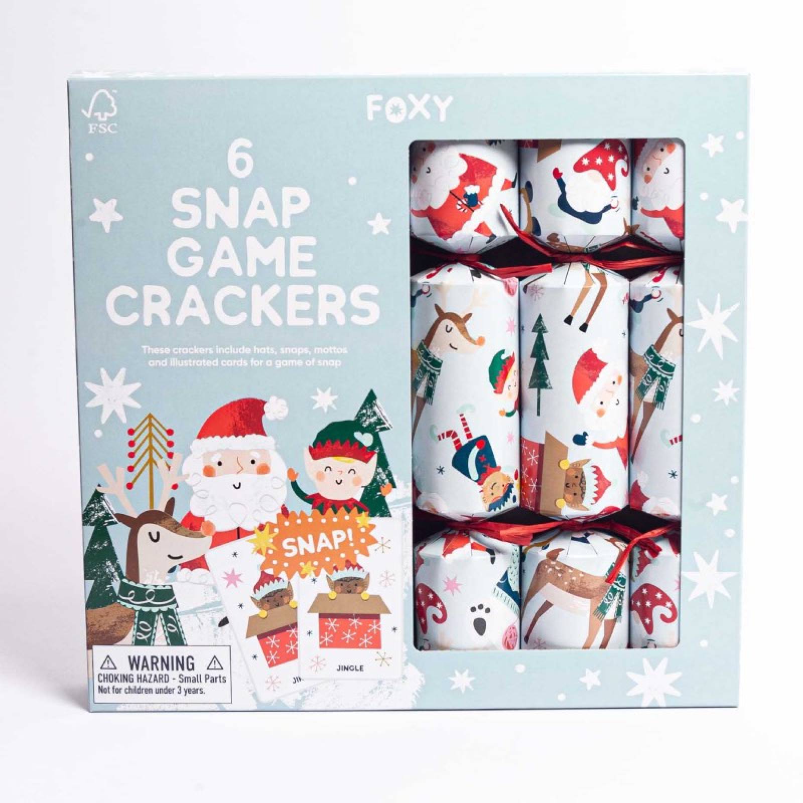 Box Of 6 Festive Snap Game Christmas Crackers