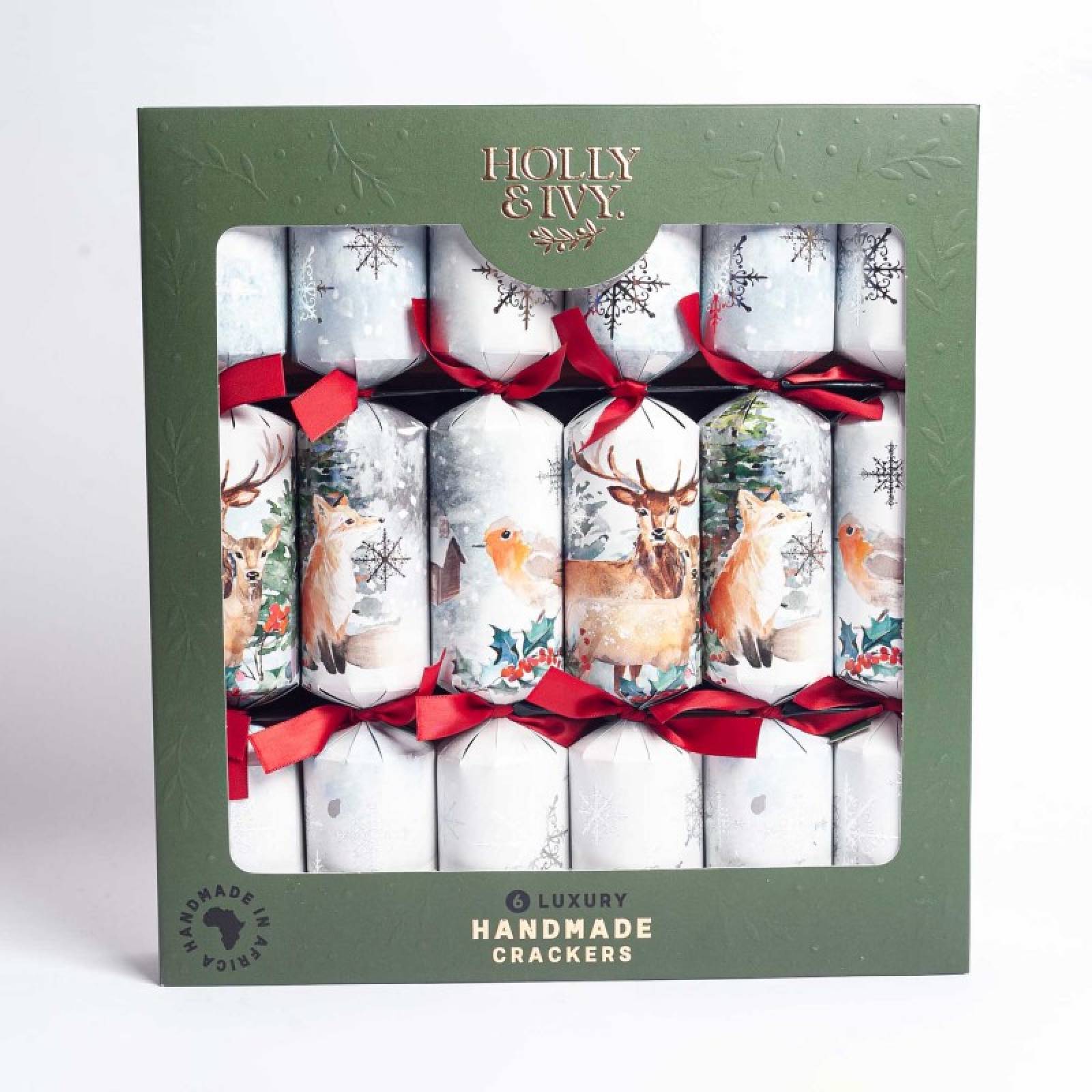 Box Of 6 Luxury Christmas Crackers - Winter Wonderland