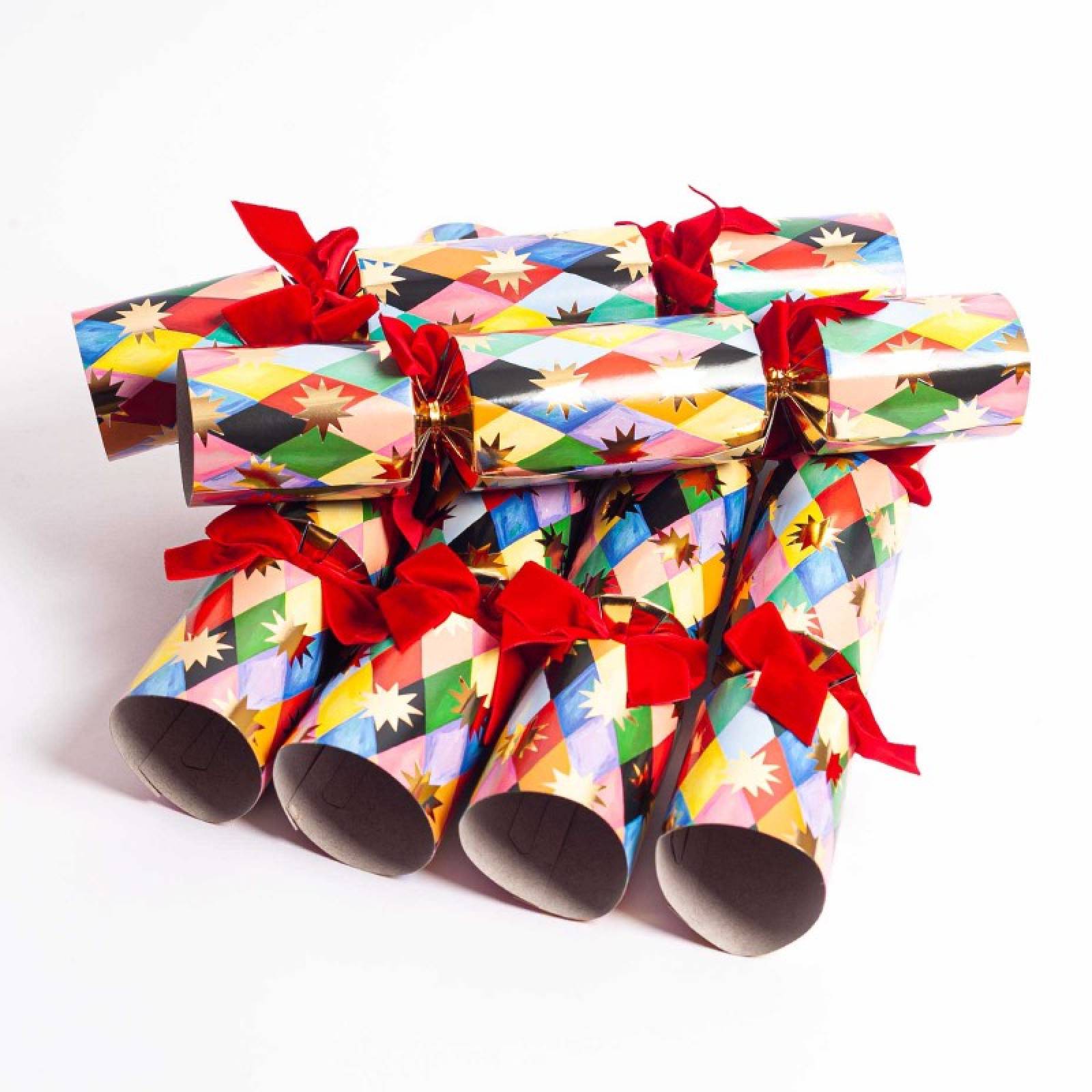 Box Of 6 Luxury Harlequin Christmas Crackers thumbnails