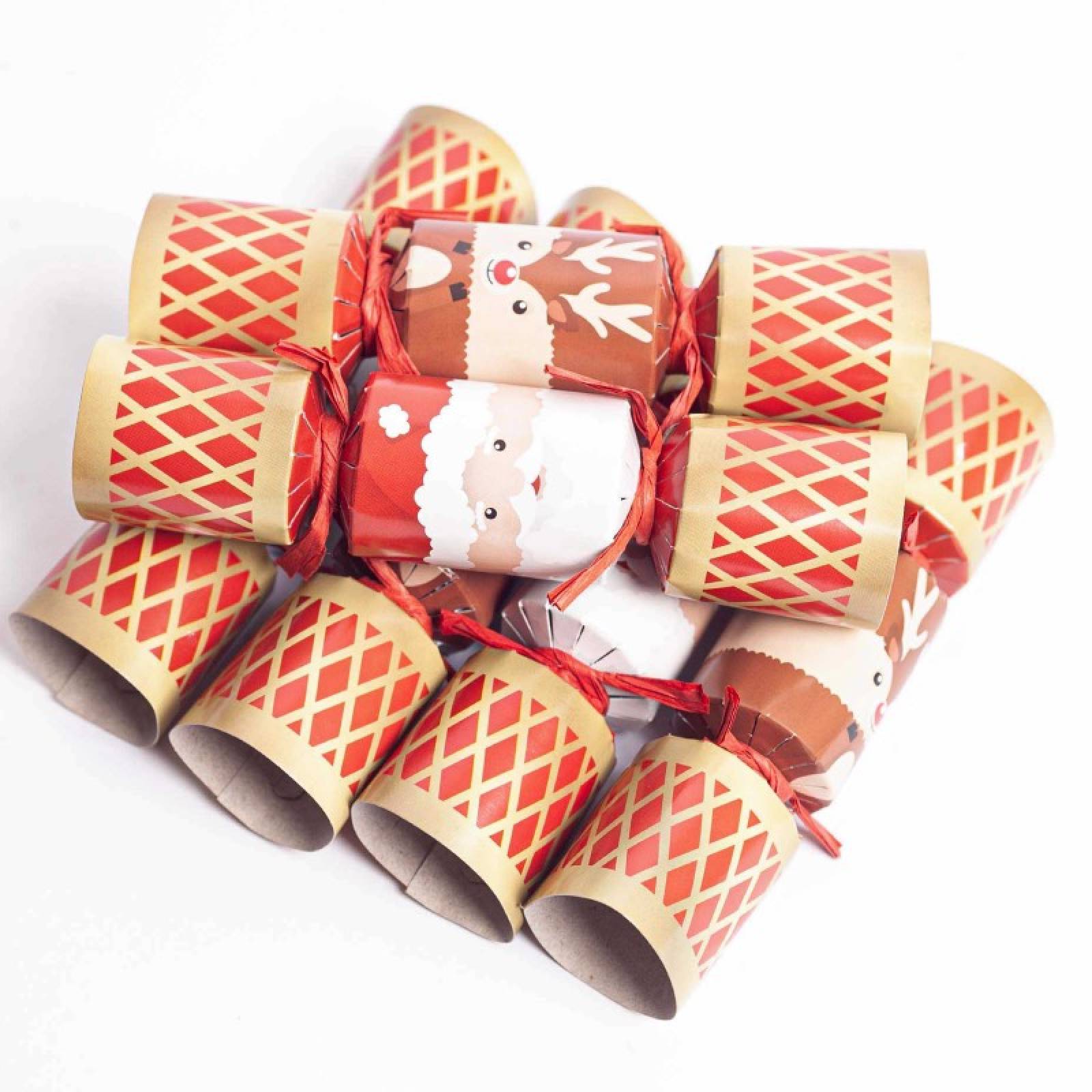 Box Of 6 Mini Santa & Reindeer Christmas Crackers thumbnails