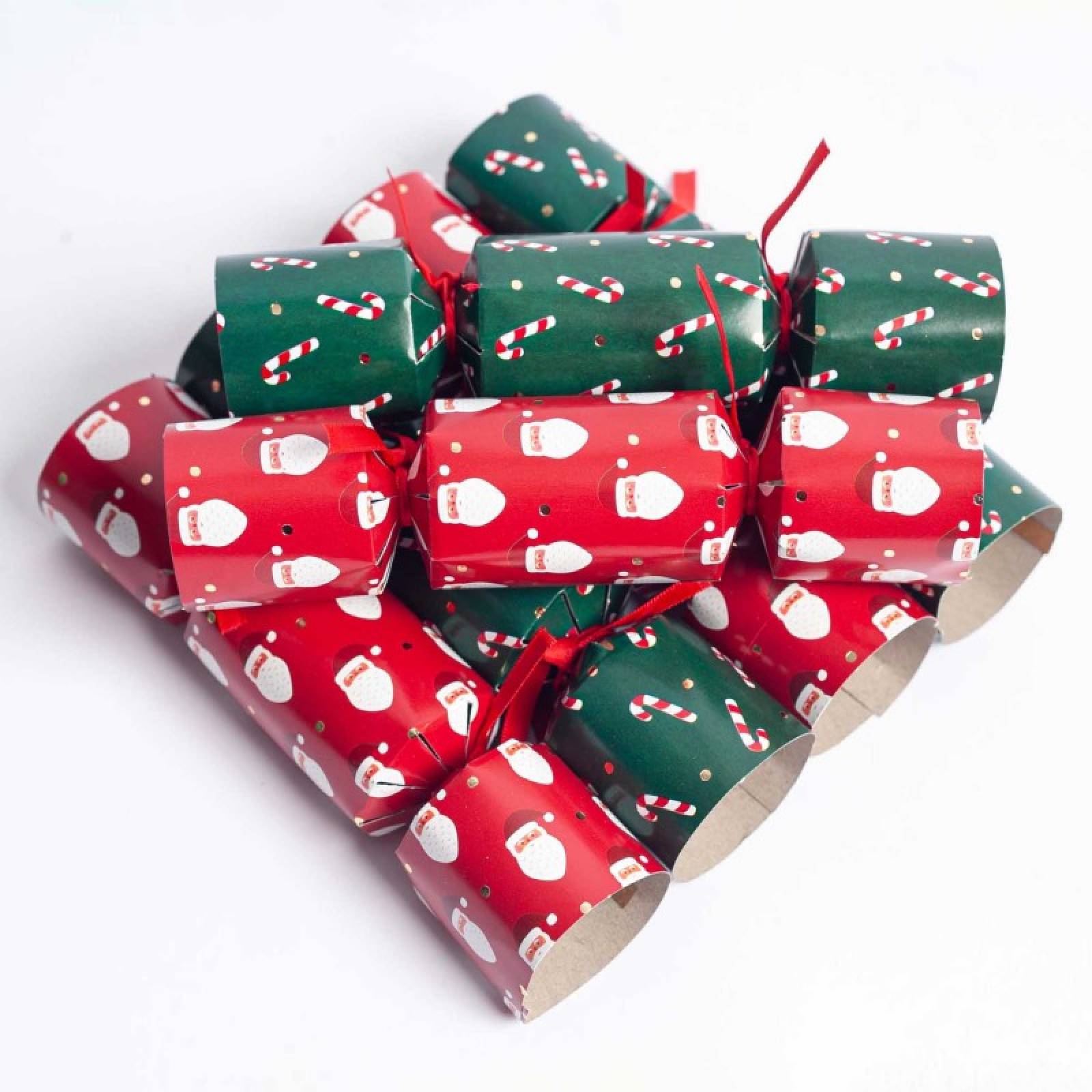 Box Of 6 Petite Christmas Crackers - Santa & Candy Canes thumbnails