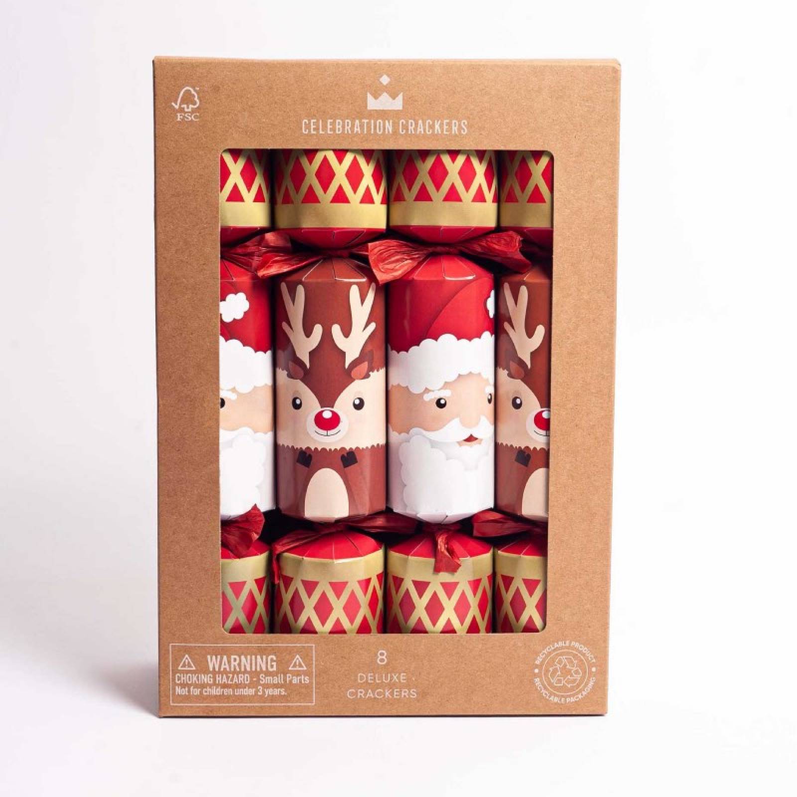 Box Of 8 Santa & Reindeer Christmas Crackers