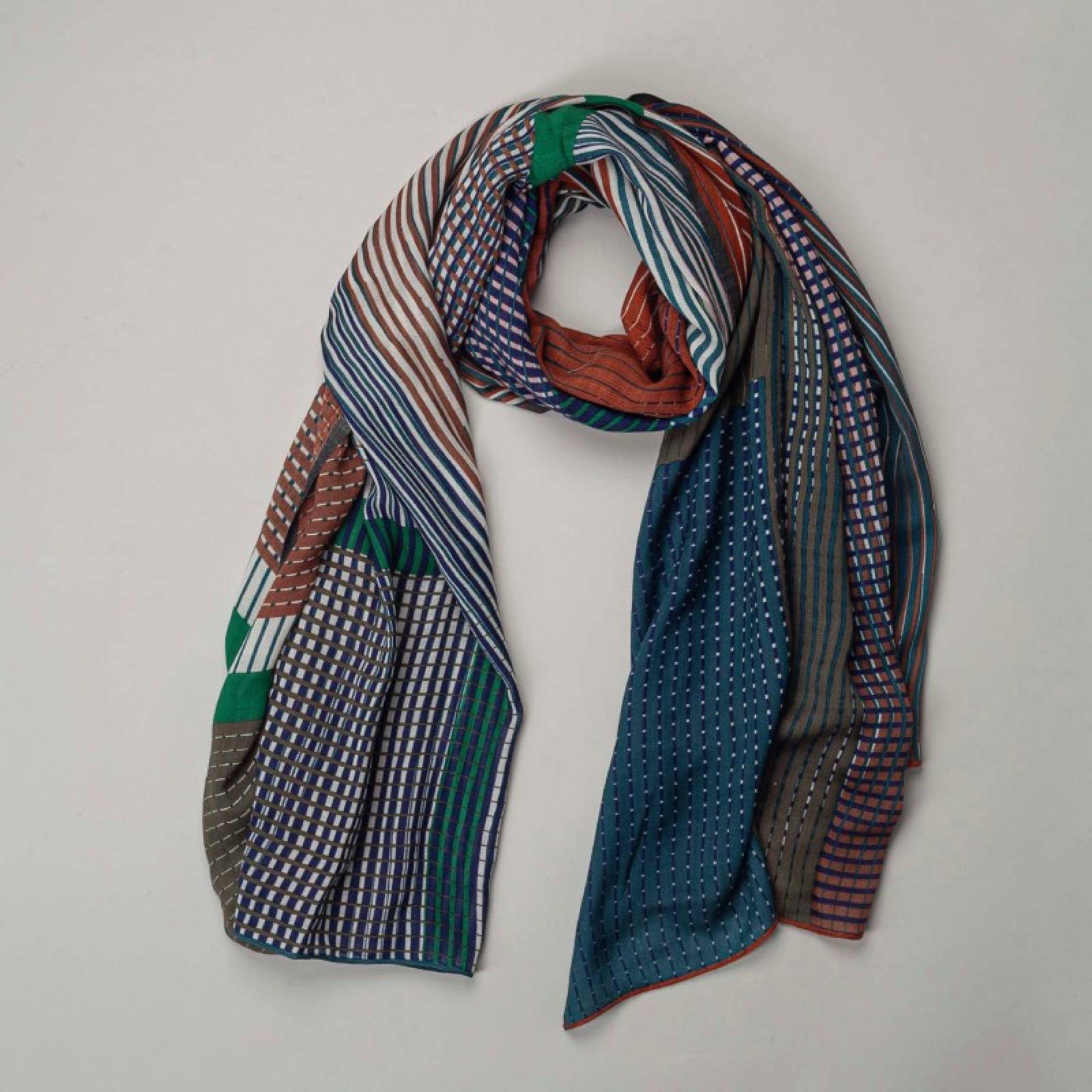 Brown Vibrant Wool Scarf