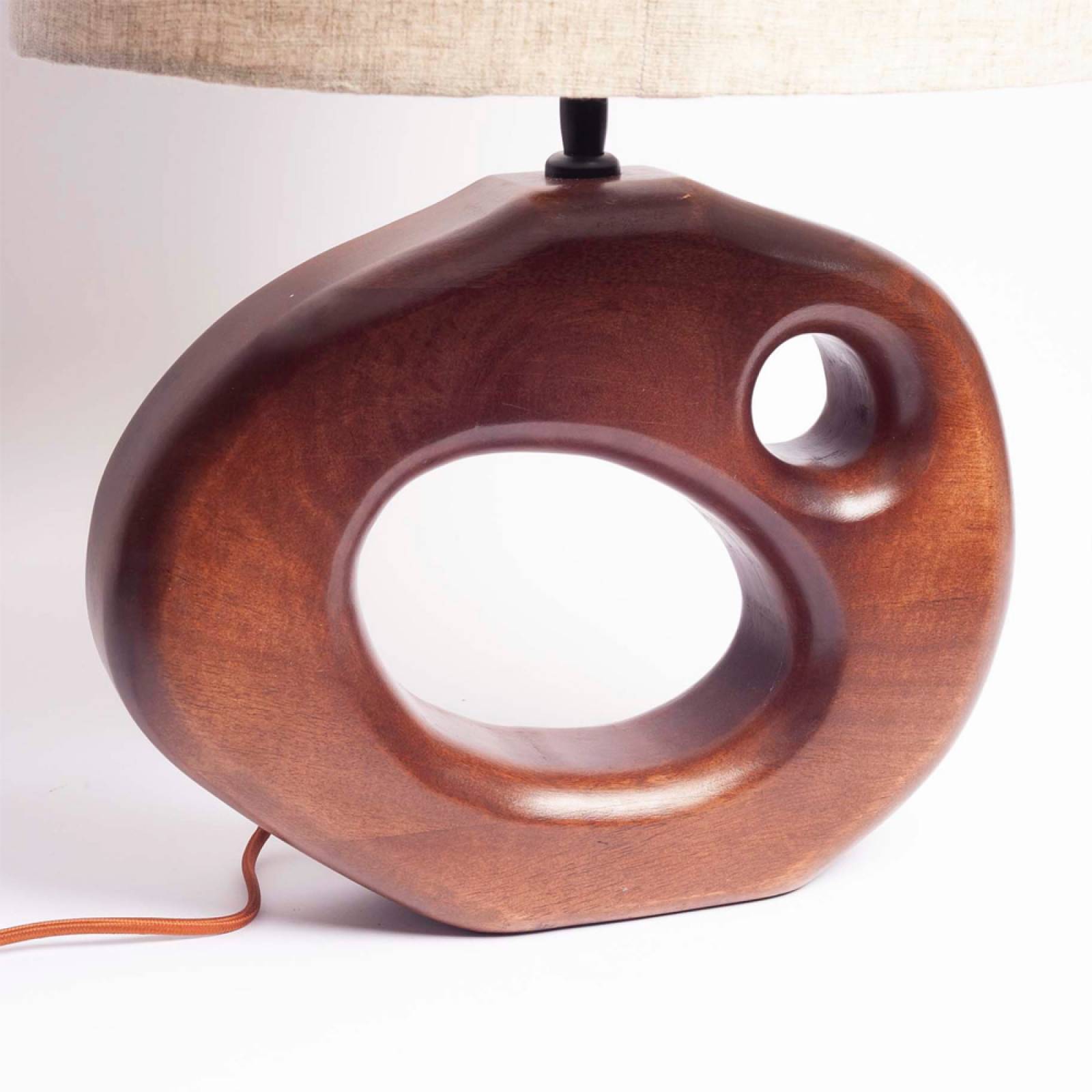 Cappadocia Wooden Lamp With Linen Shade thumbnails