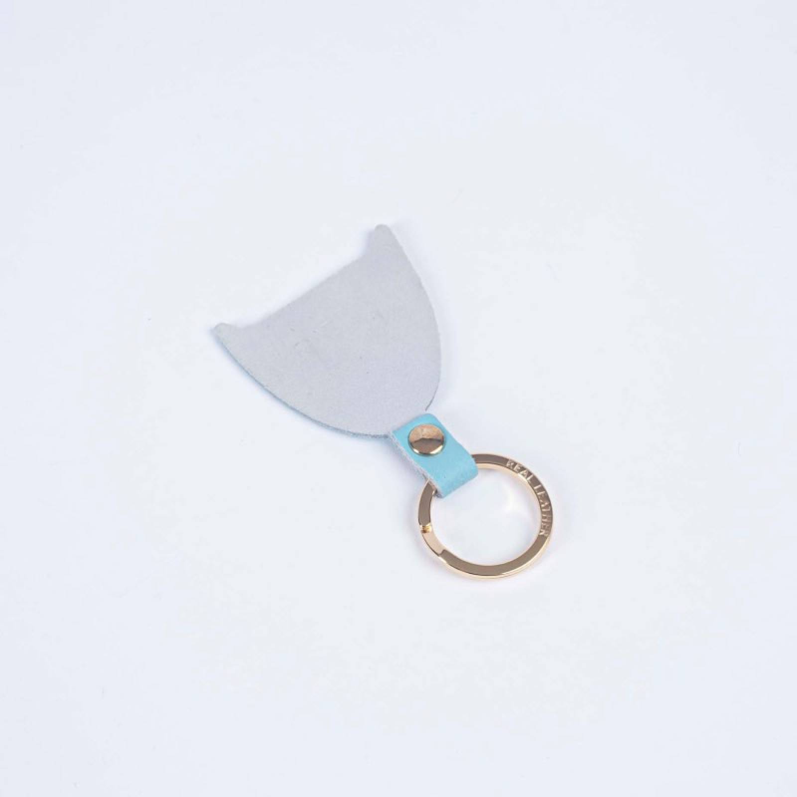 Cat Head Leather Keyring In Turquoise thumbnails