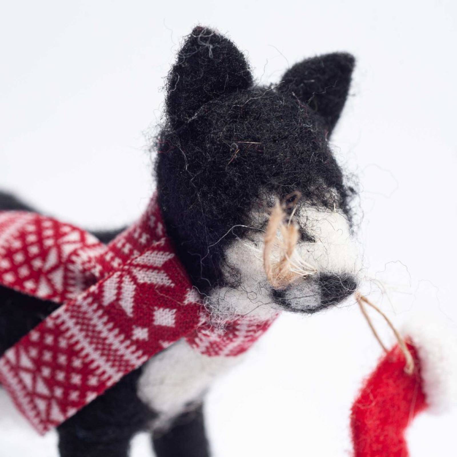 Cat With Stocking Felt Hanging Christmas Decoration thumbnails