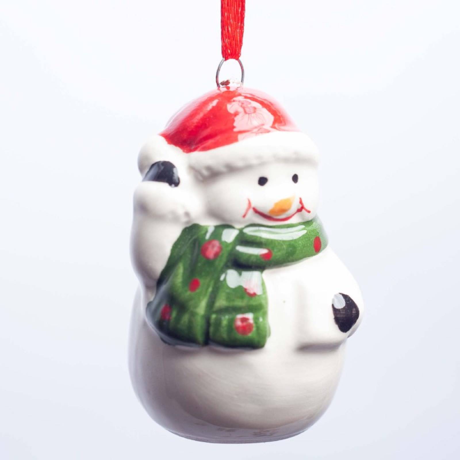 Ceramic Snowman Hanging Christmas Decoration thumbnails