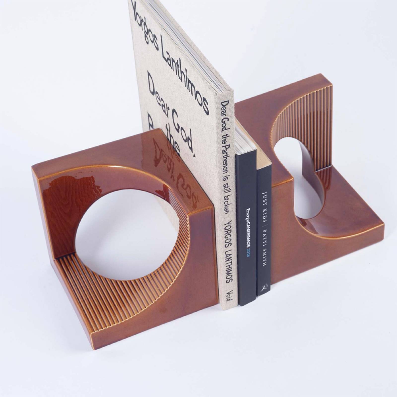 Ceramic Gio Bookends In Caramel thumbnails