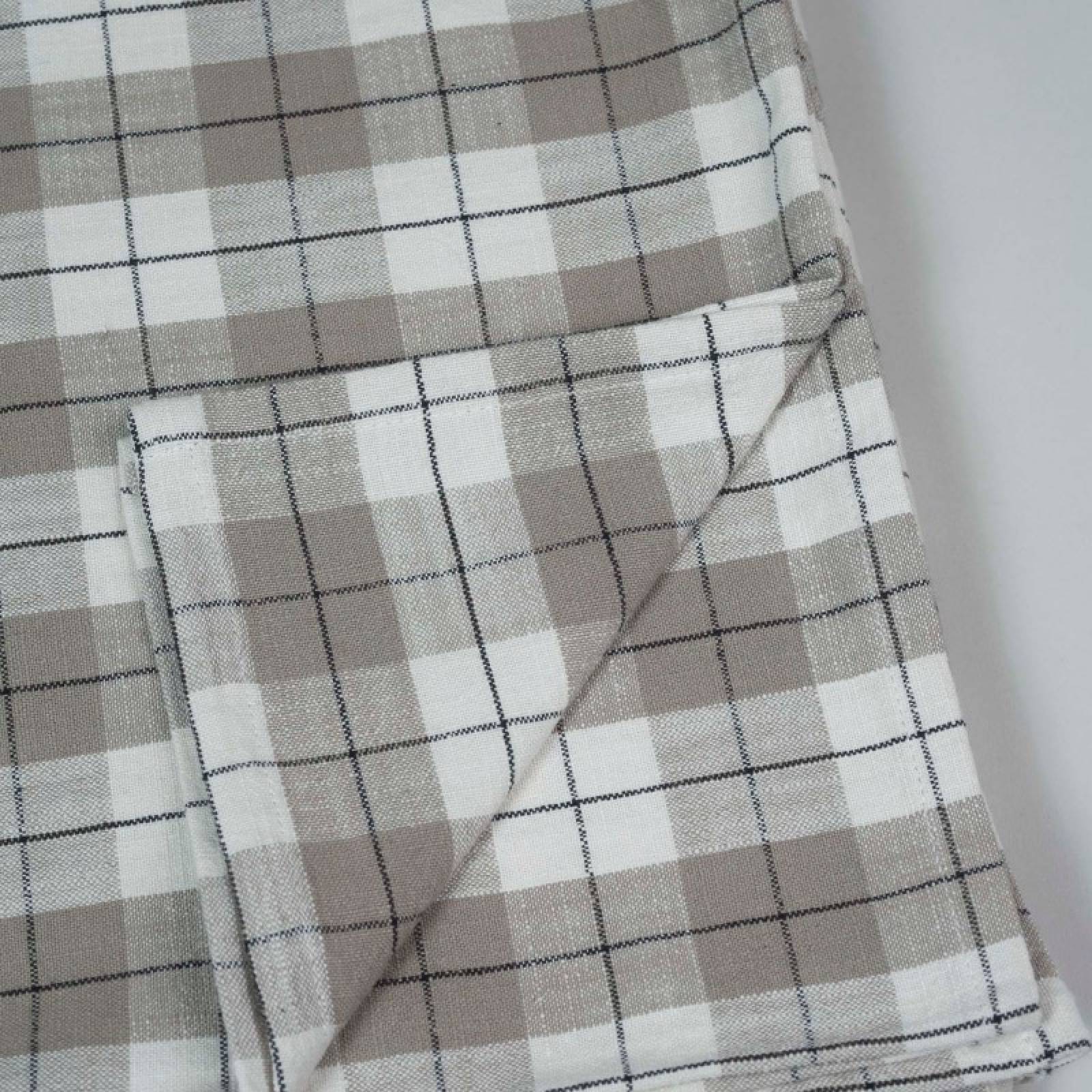 Checked Tablecloth In Taupe & Charcoal thumbnails