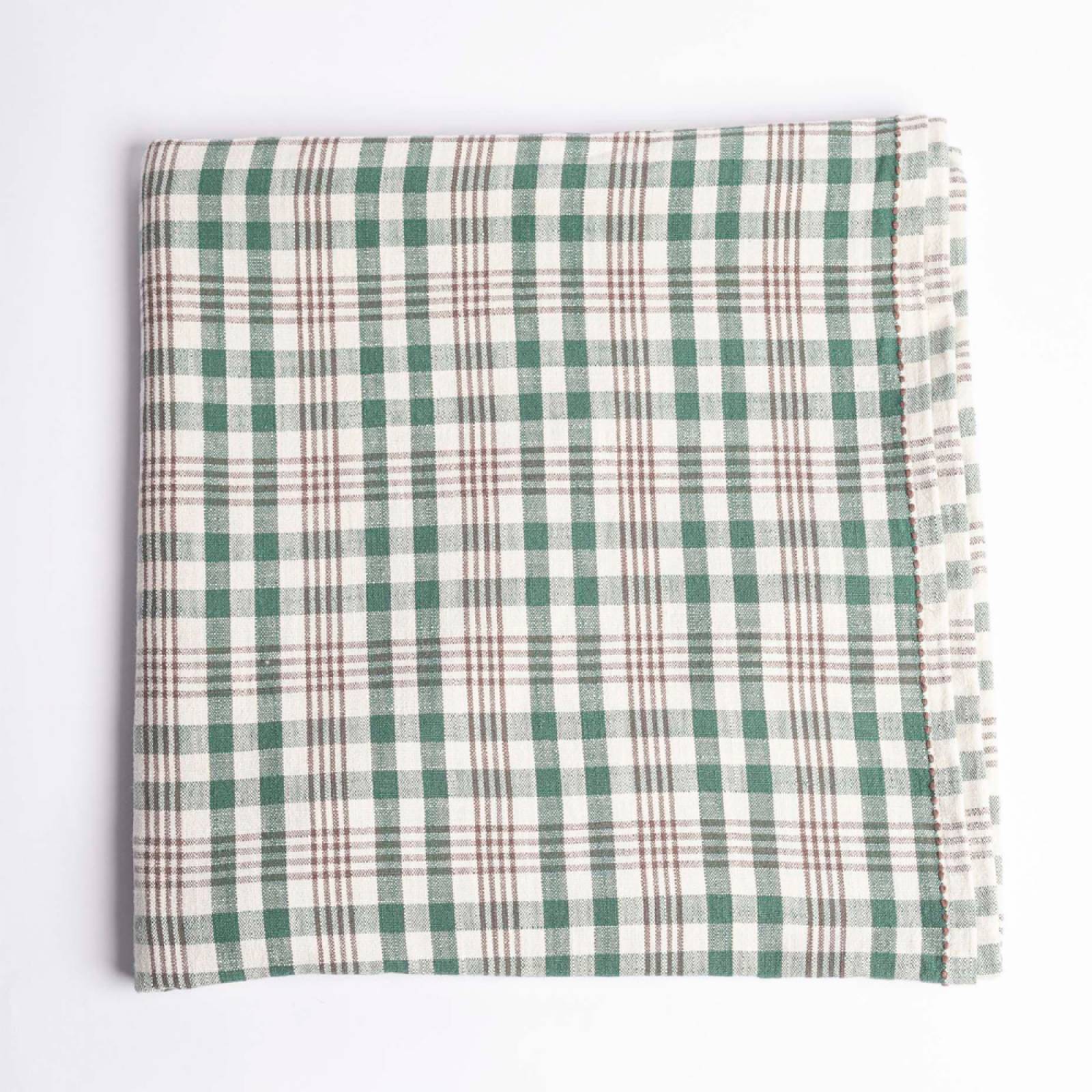 Checked Table Cloth In Green & Charcoal