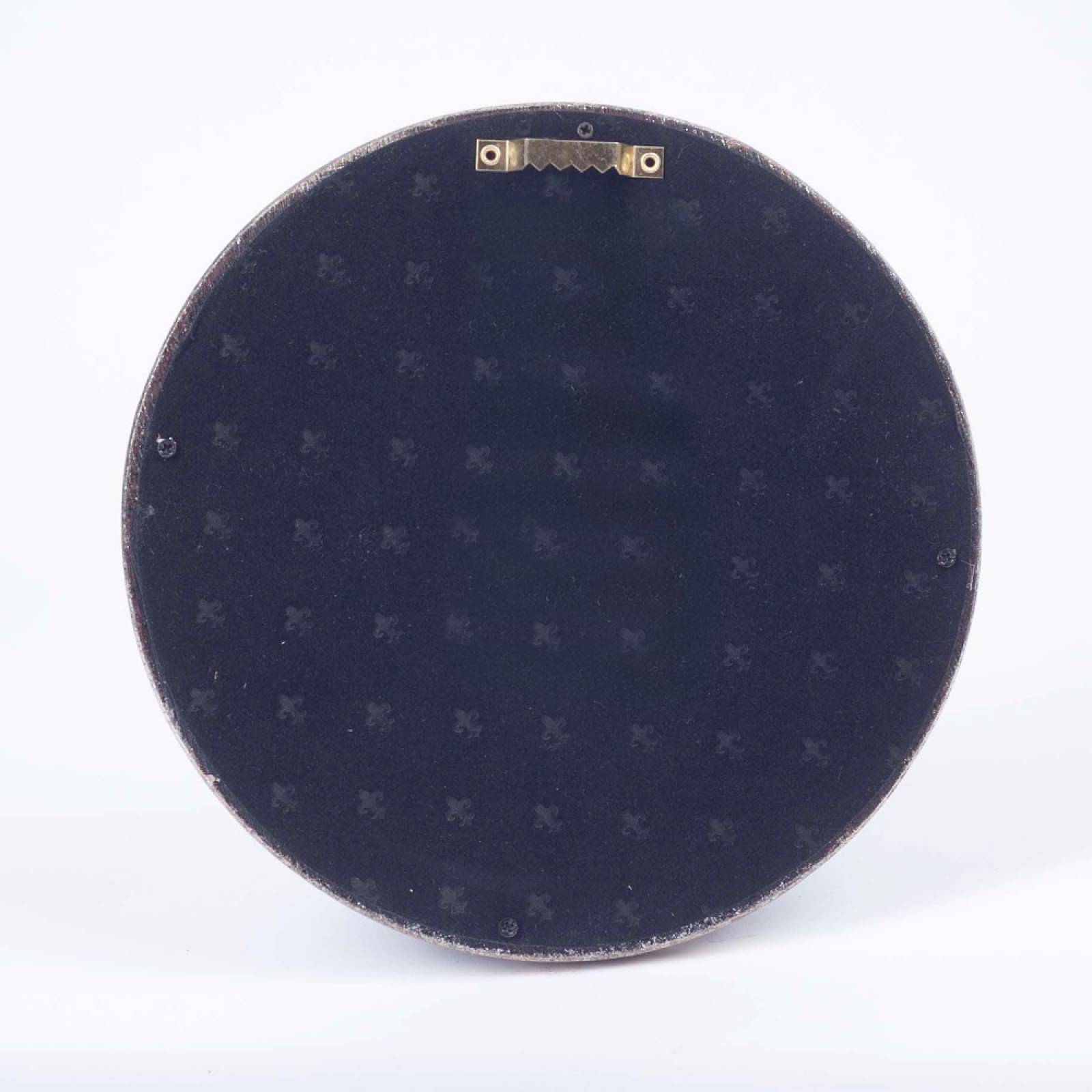 Circular Convex Mirror With Black Silver Patinated Frame D:19cm thumbnails