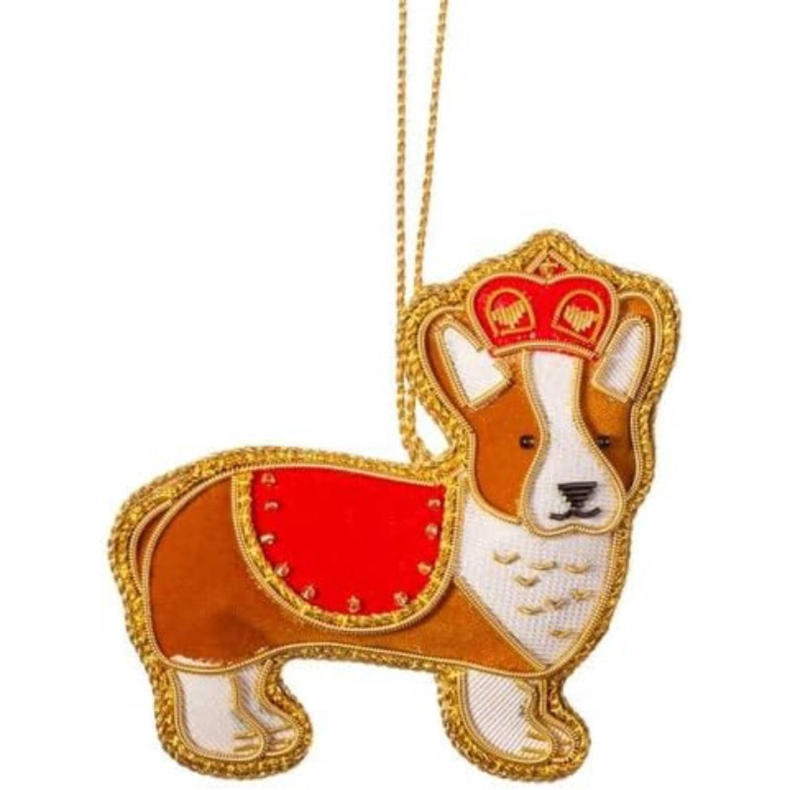 Corgi Embroidered Hanging Christmas Decoration