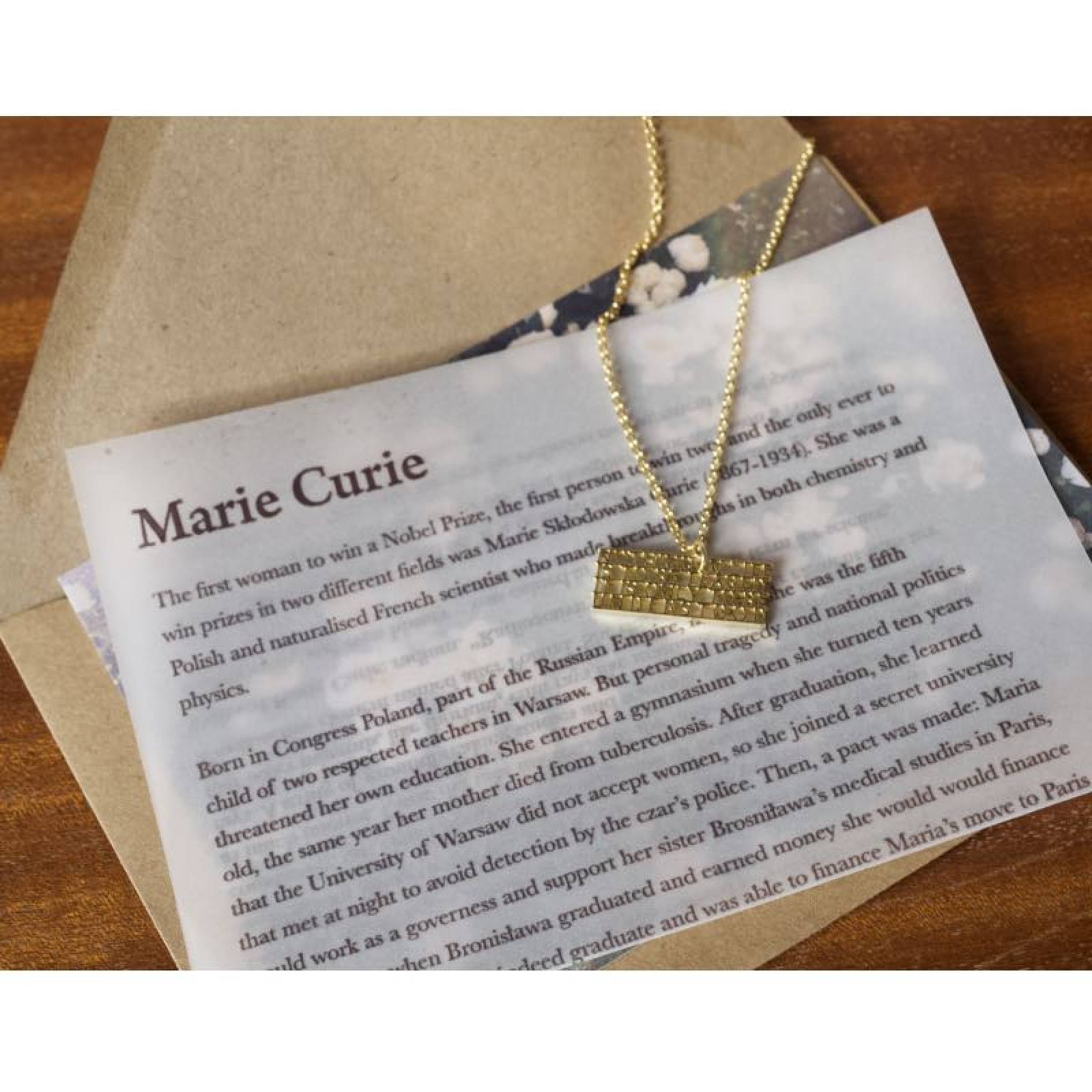 Marie Curie - Understood Gold Quote Necklace By Ordbord thumbnails