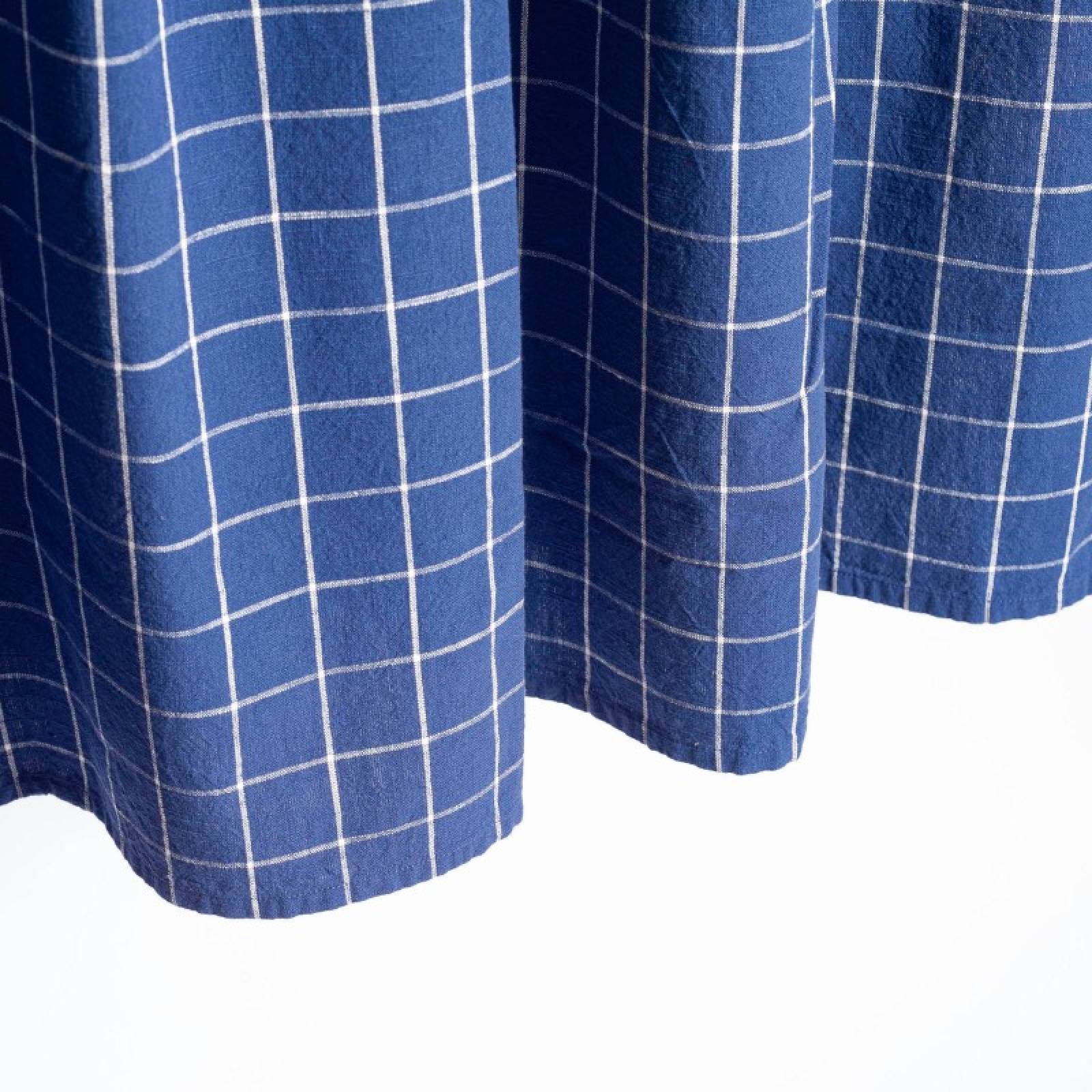 Dark Blue & White Grid Patterned Tablecloth 200x140cm thumbnails