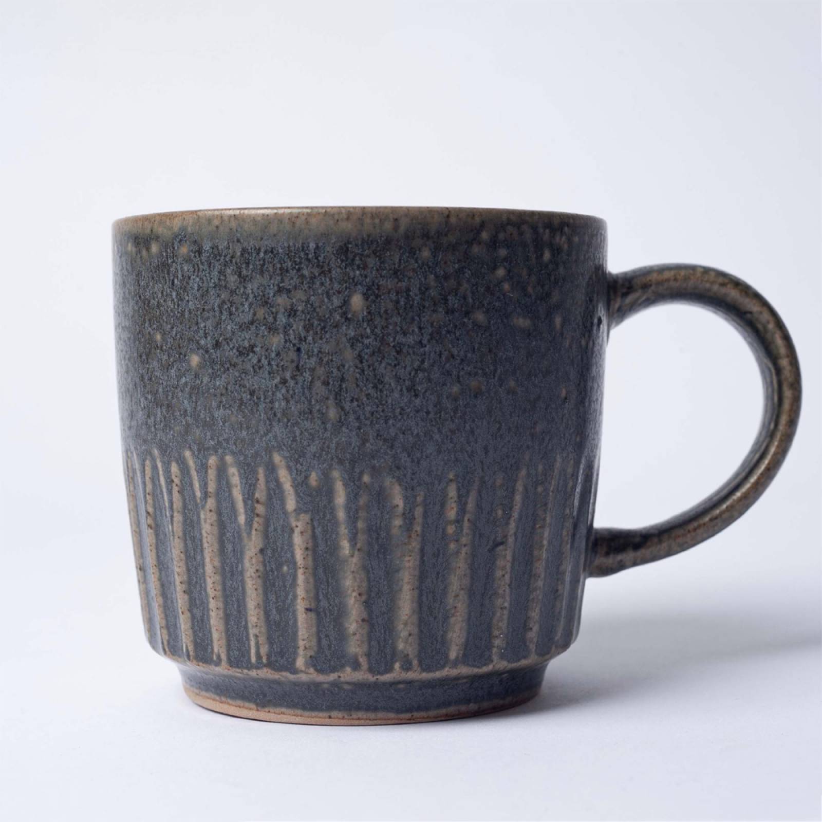 Dark Green Stoneware Mug H:9.5cm