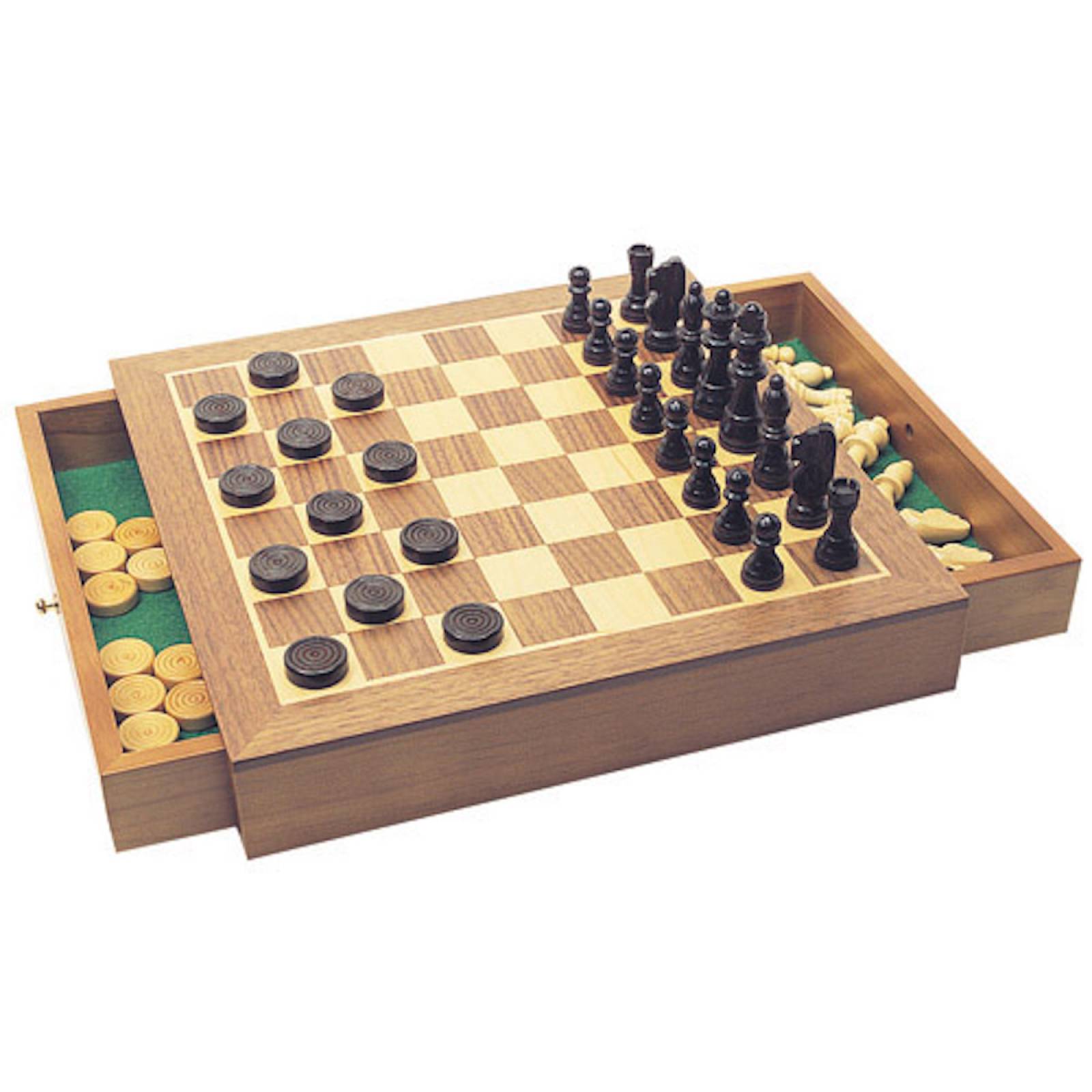 Deluxe Chess And Draughts In Box With Drawer thumbnails