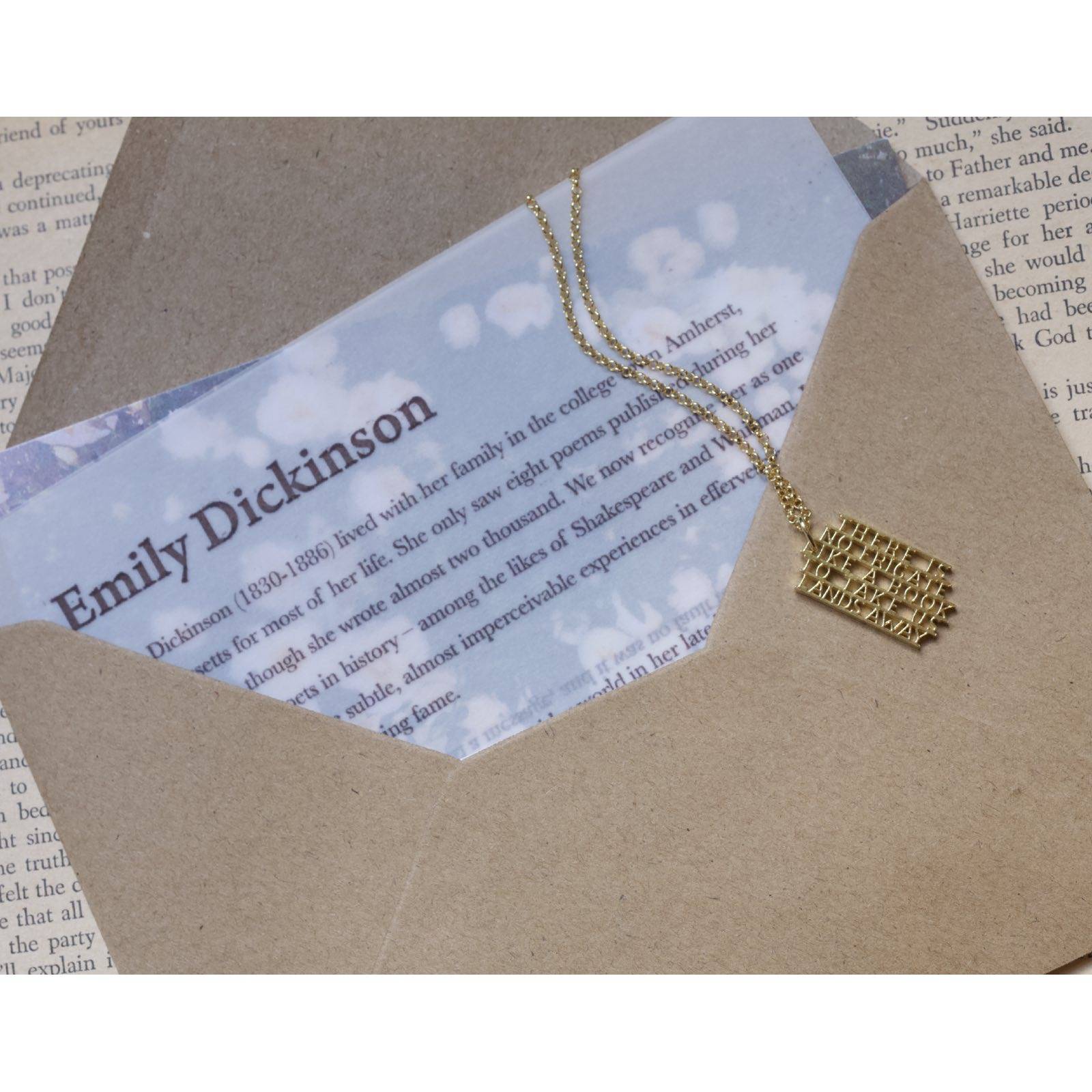 Emily Dickinson - Frigate Gold Quote Necklace By Ordbord thumbnails
