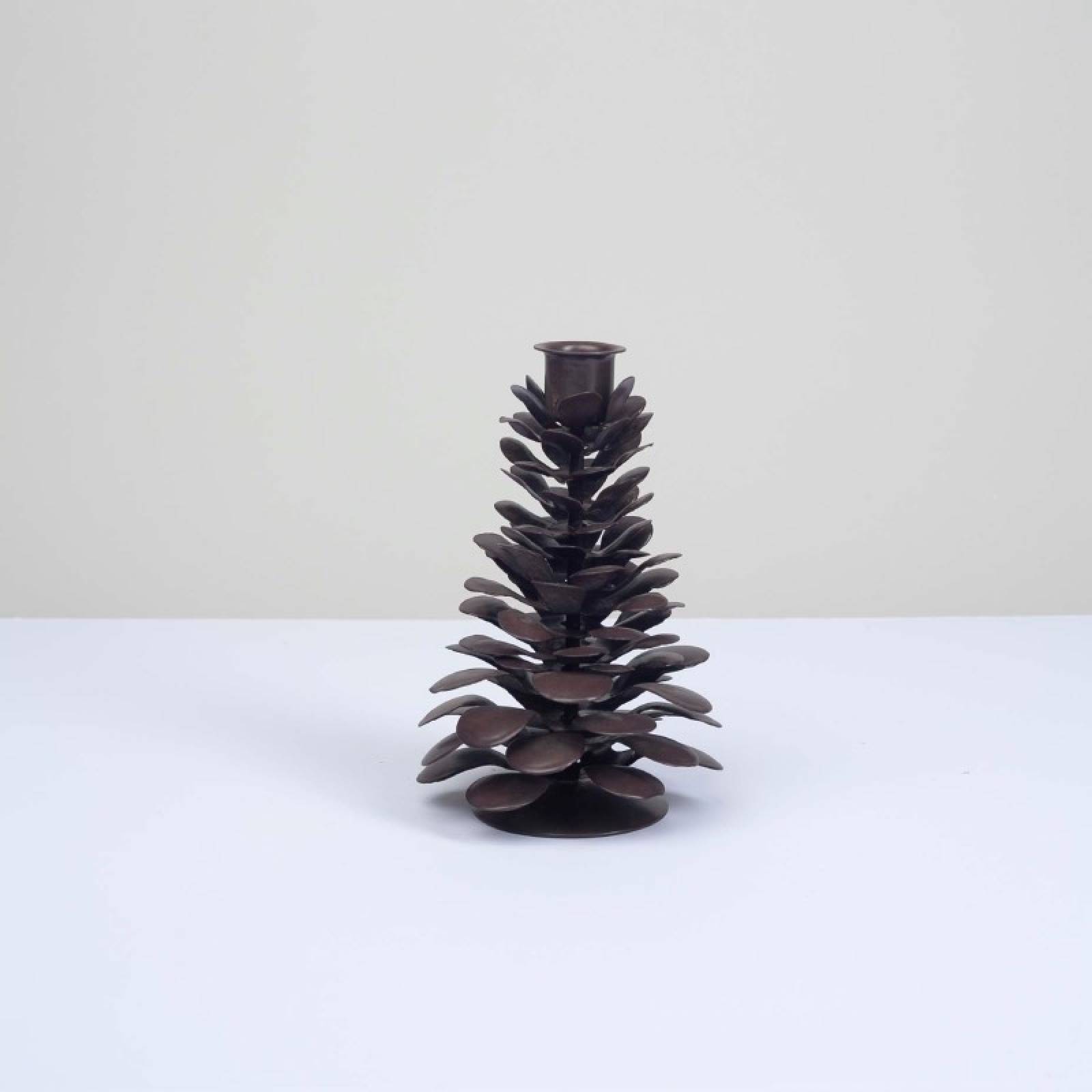 Elagalu Pine Cone Candle Holder In Rust thumbnails
