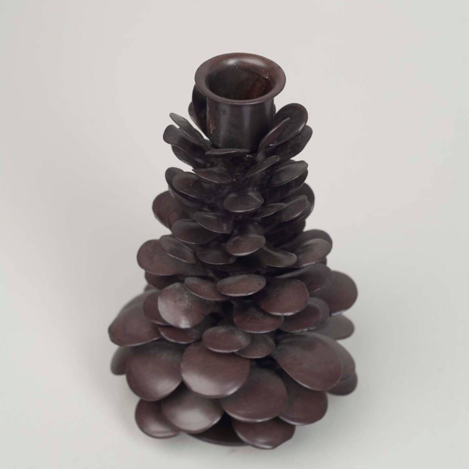 Elagalu Pine Cone Candle Holder In Rust thumbnails