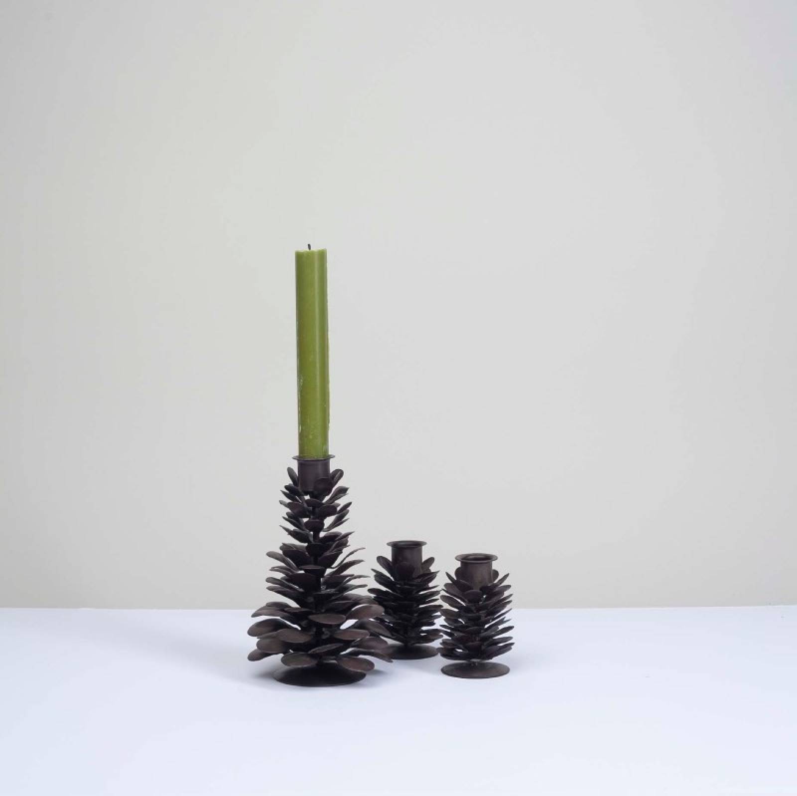 Elagalu Pine Cone Candle Holder In Rust thumbnails