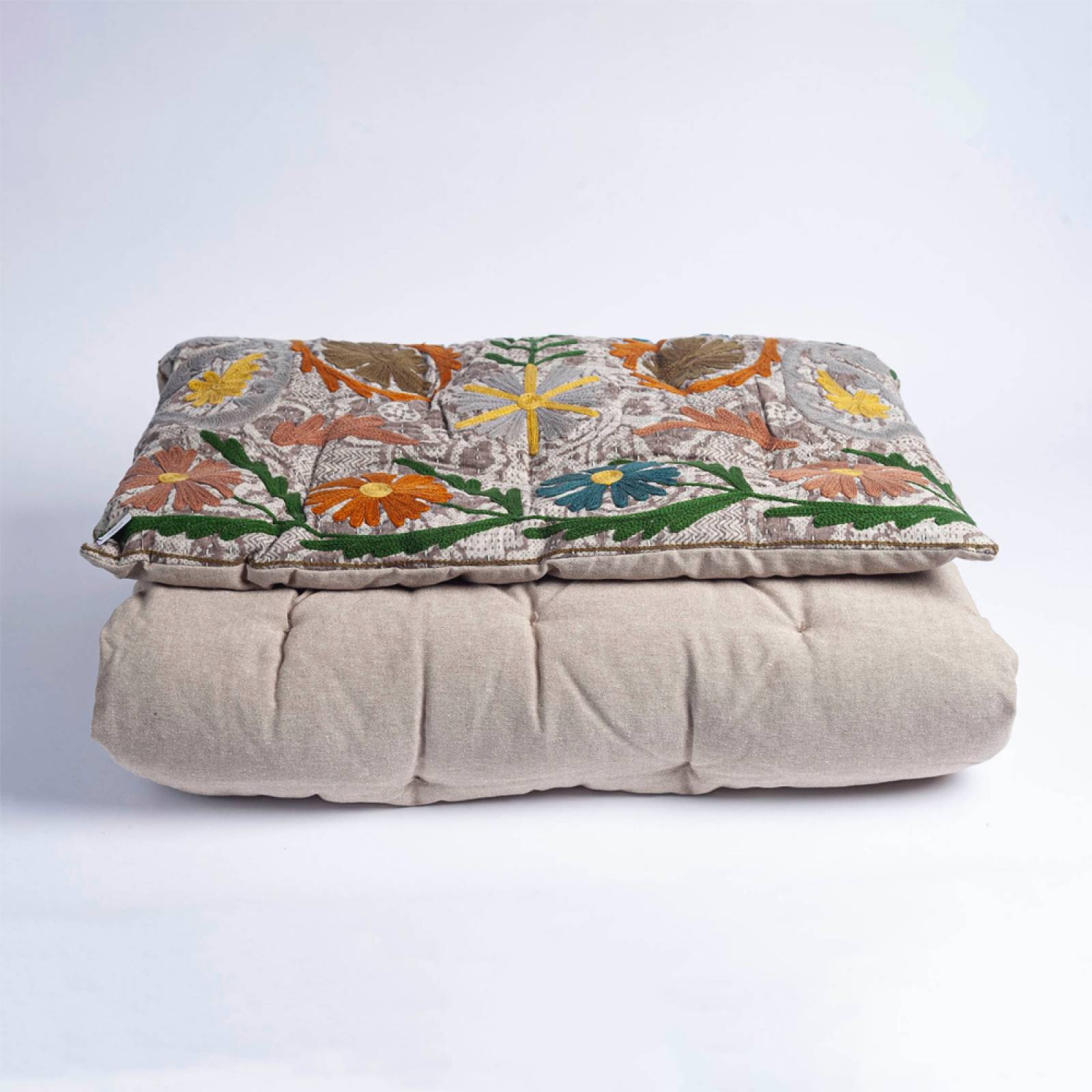 Embroidered Folding Mattress In Multi Colours thumbnails