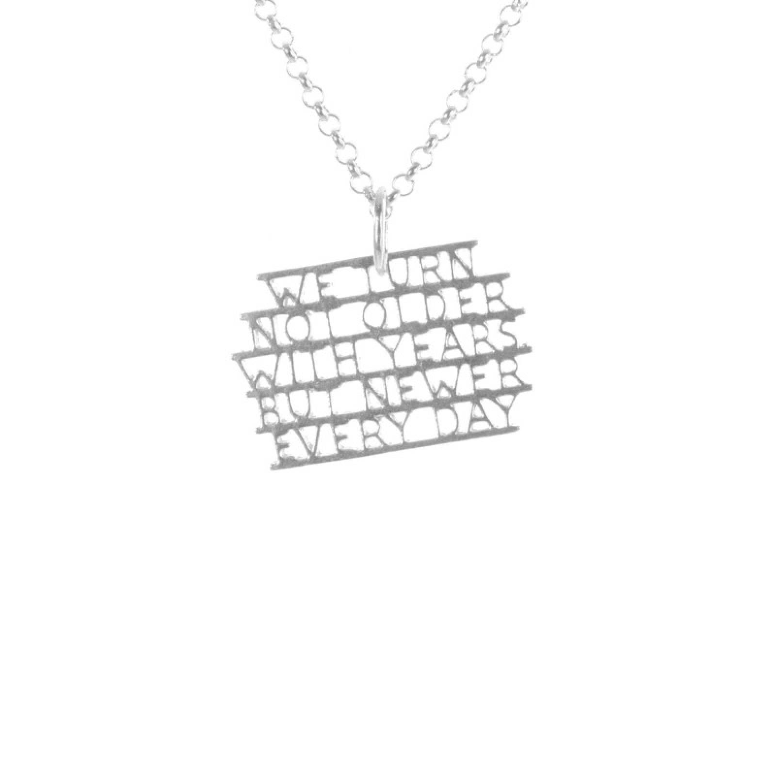 Emily Dickinson - Older Silver Quote Necklace By Ordbord