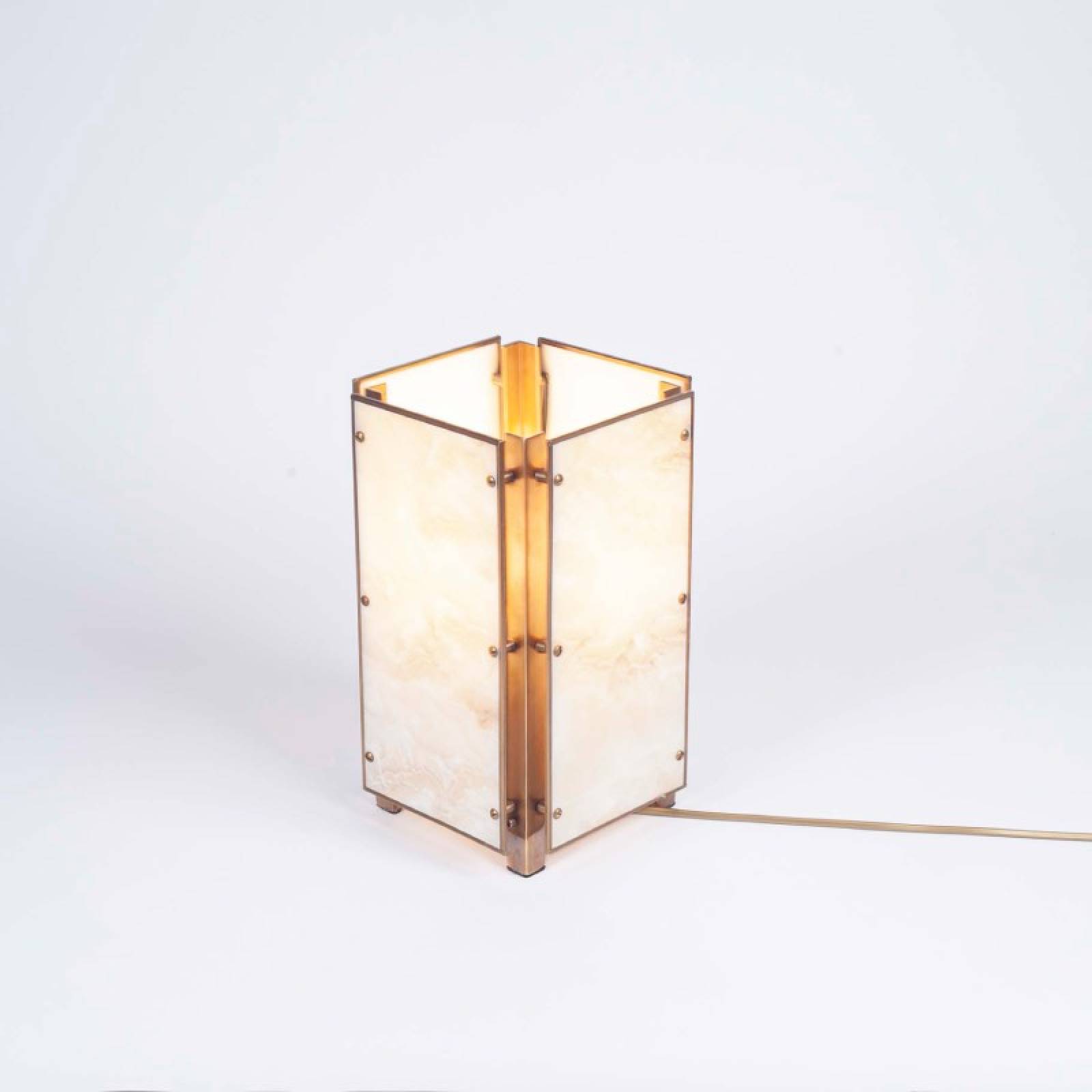 Faux Onyx & Brass Quad Table Lamp thumbnails