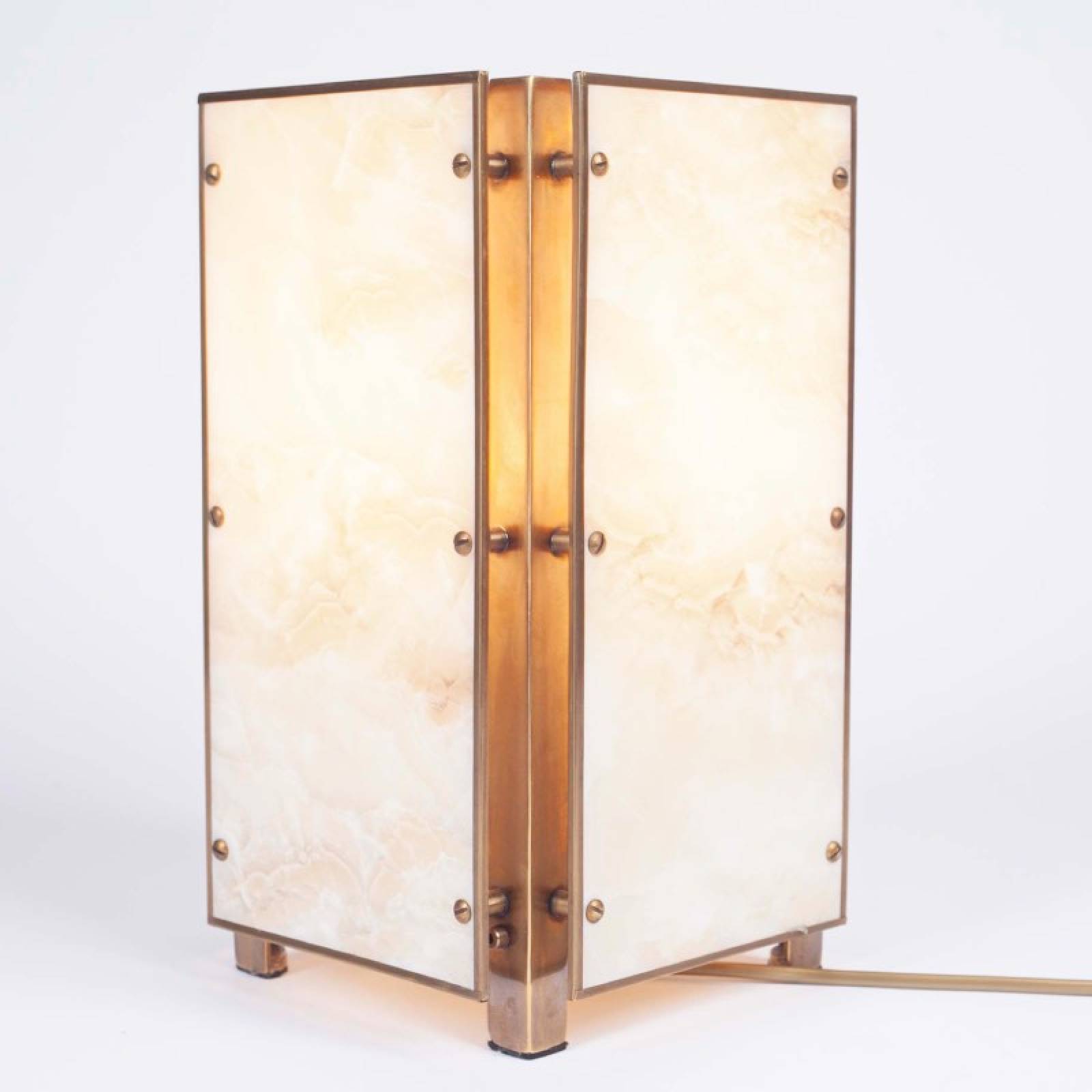 Faux Onyx & Brass Quad Table Lamp